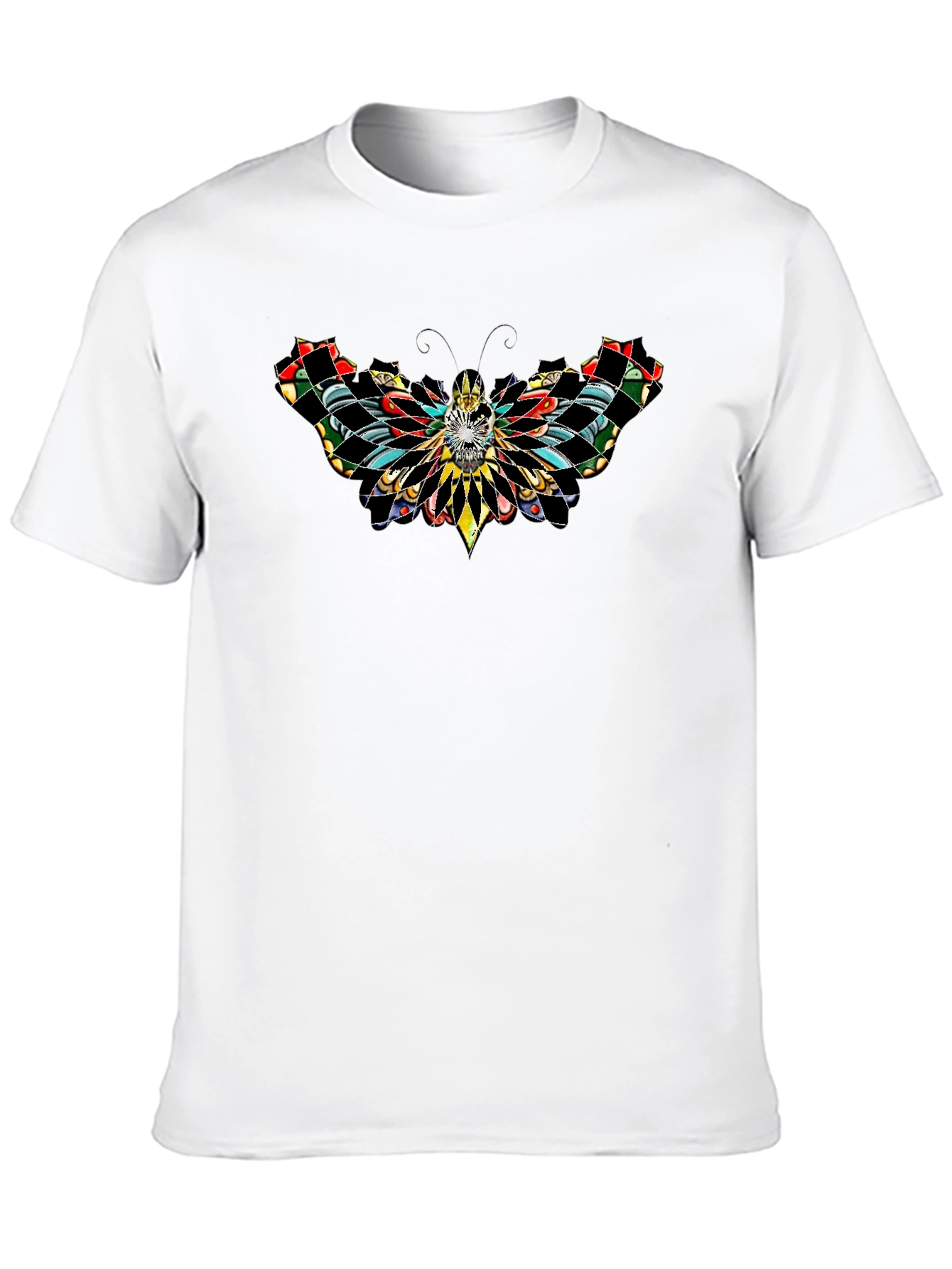 Black Skull Butterfly Graphic Tee - Men's Black T-Shirt view 10
