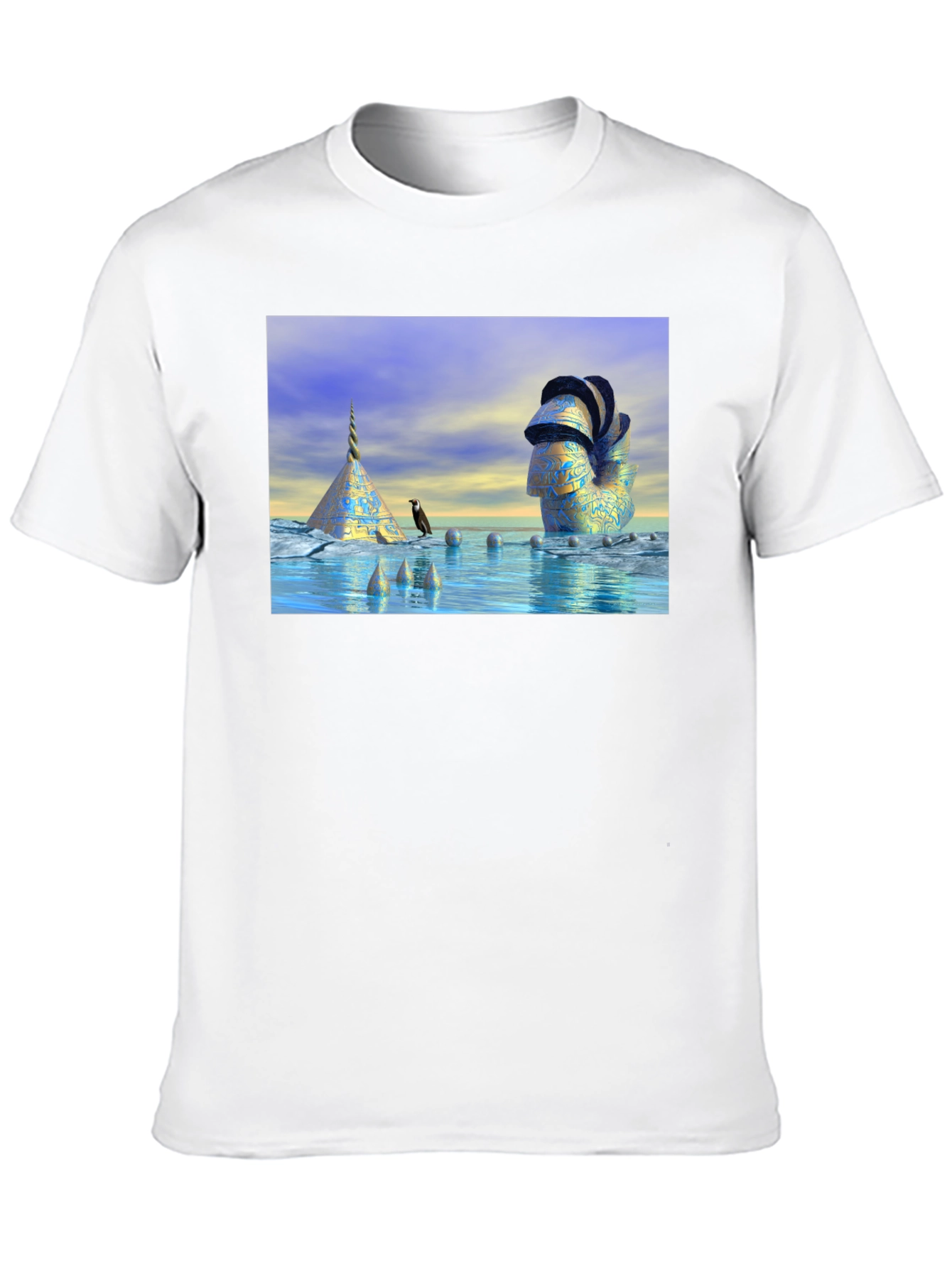 Black Surreal Scene T-Shirt view 10