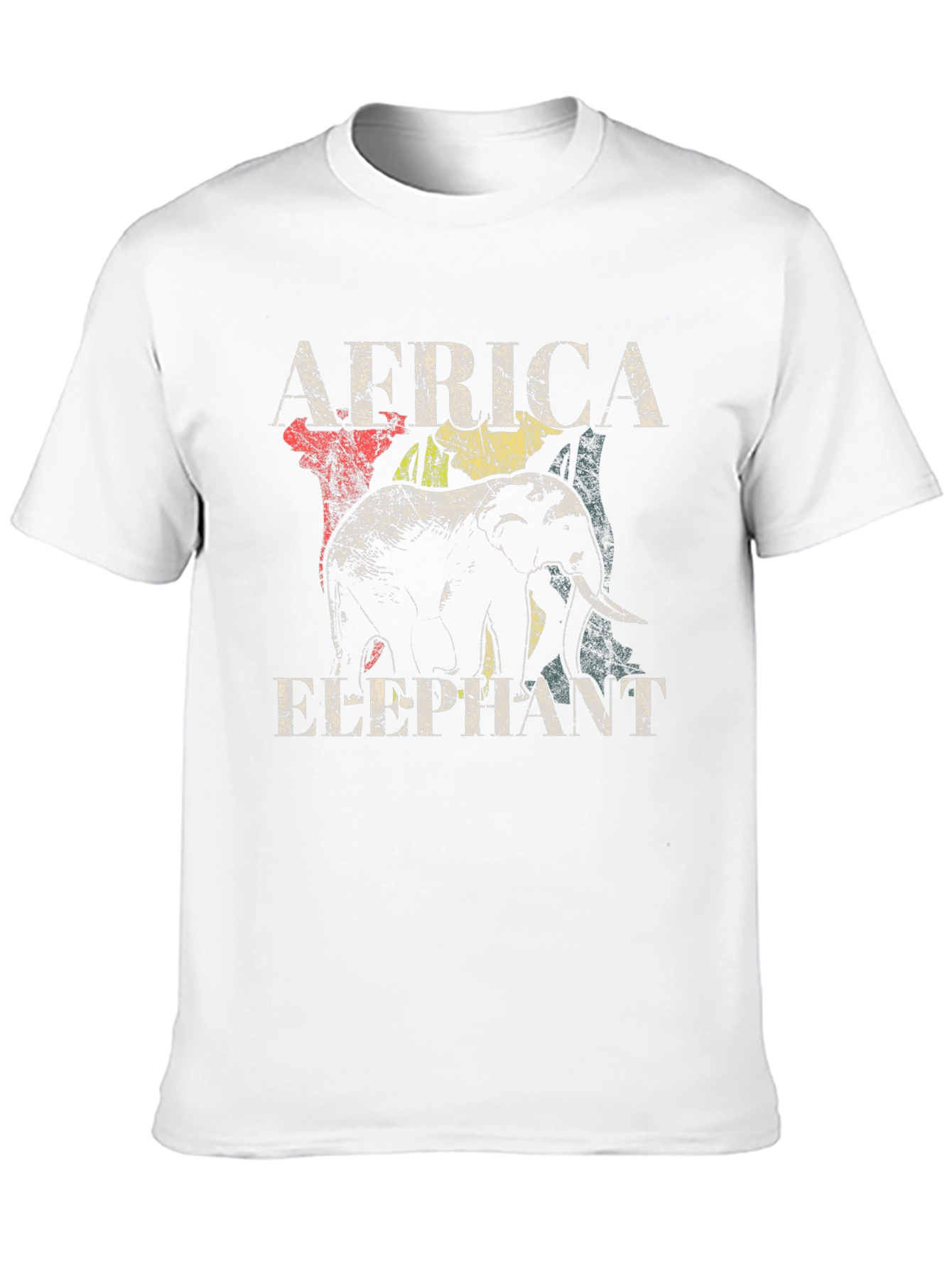 Black Africa Elephant Graphic T-Shirt - Distressed Print view 10