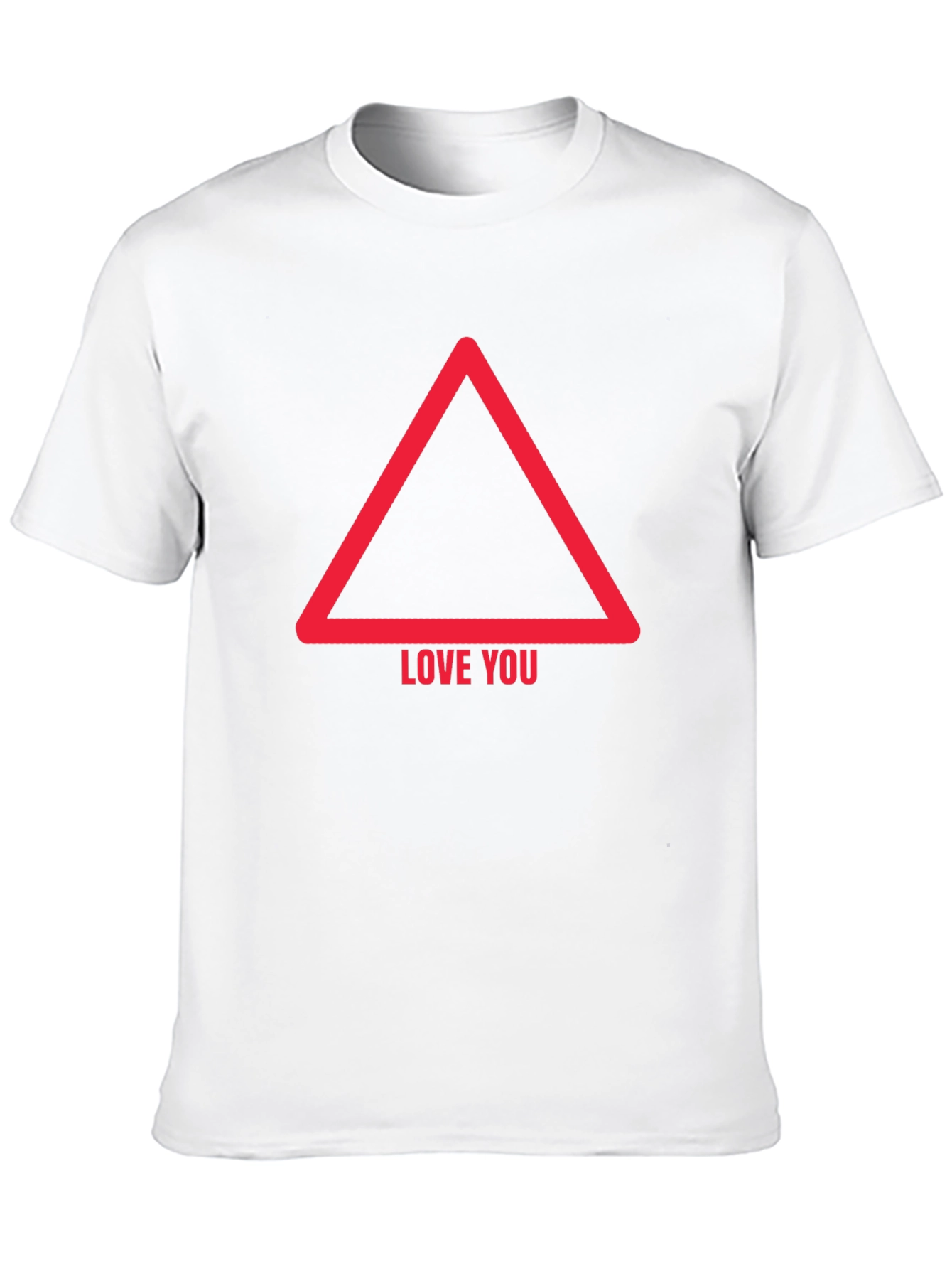 Black Love You Triangle Graphic Tee - Mens Casual Black T-Shirt view 10