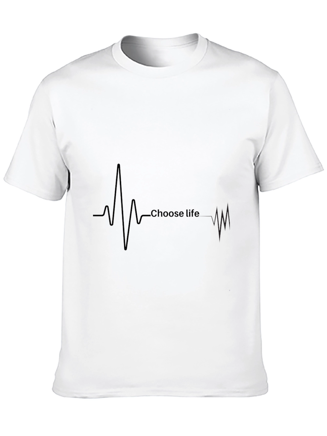 Black Choose Life T-Shirt - Heartbeat Graphic Tee view 10