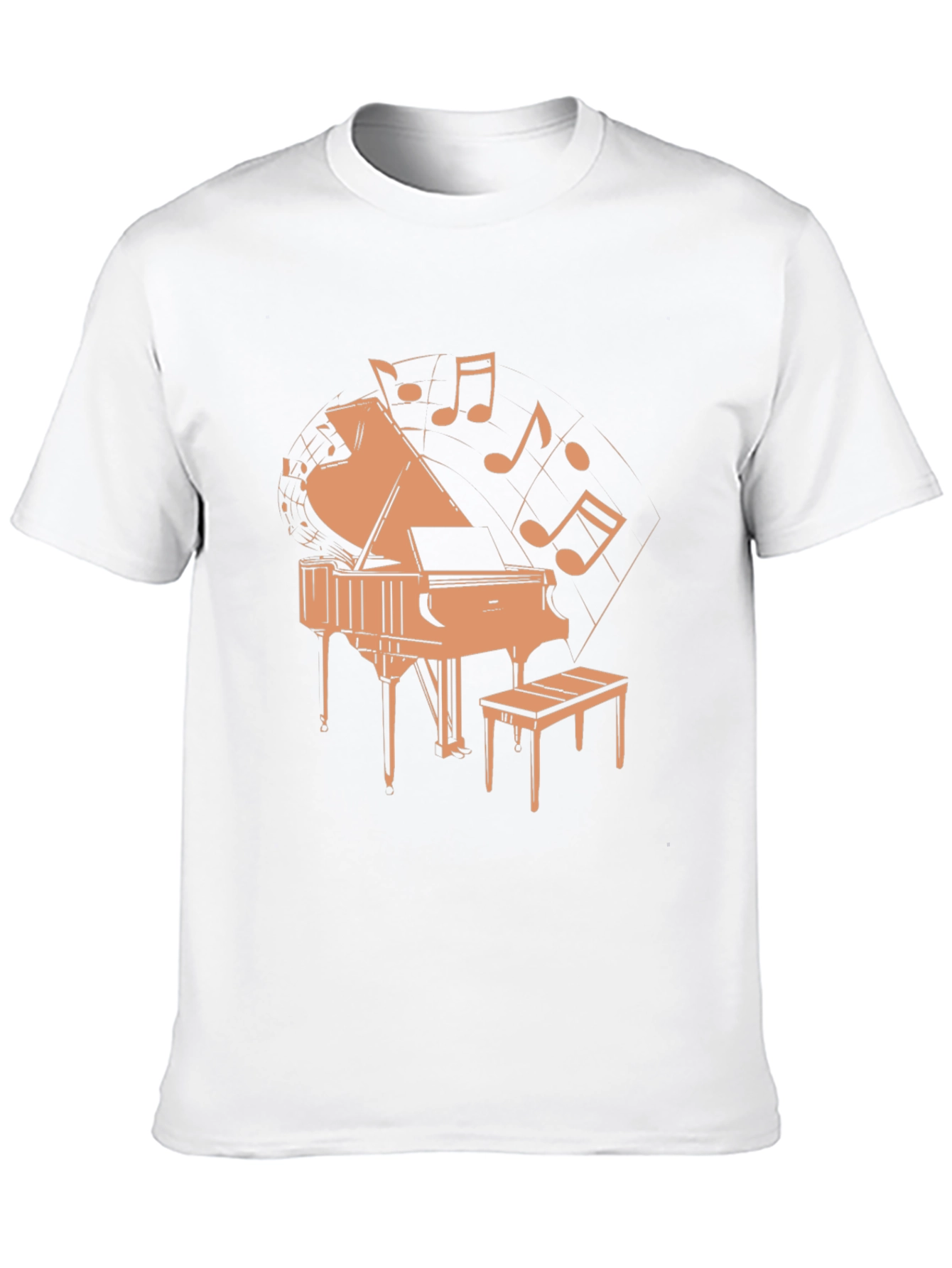 Black Piano and Music Notes Graphic T-Shirt view 10