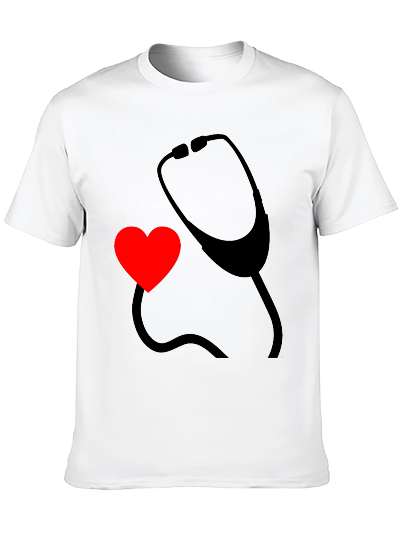Black Heart & Stethoscope Black Graphic Tee - Doctor Love view 10