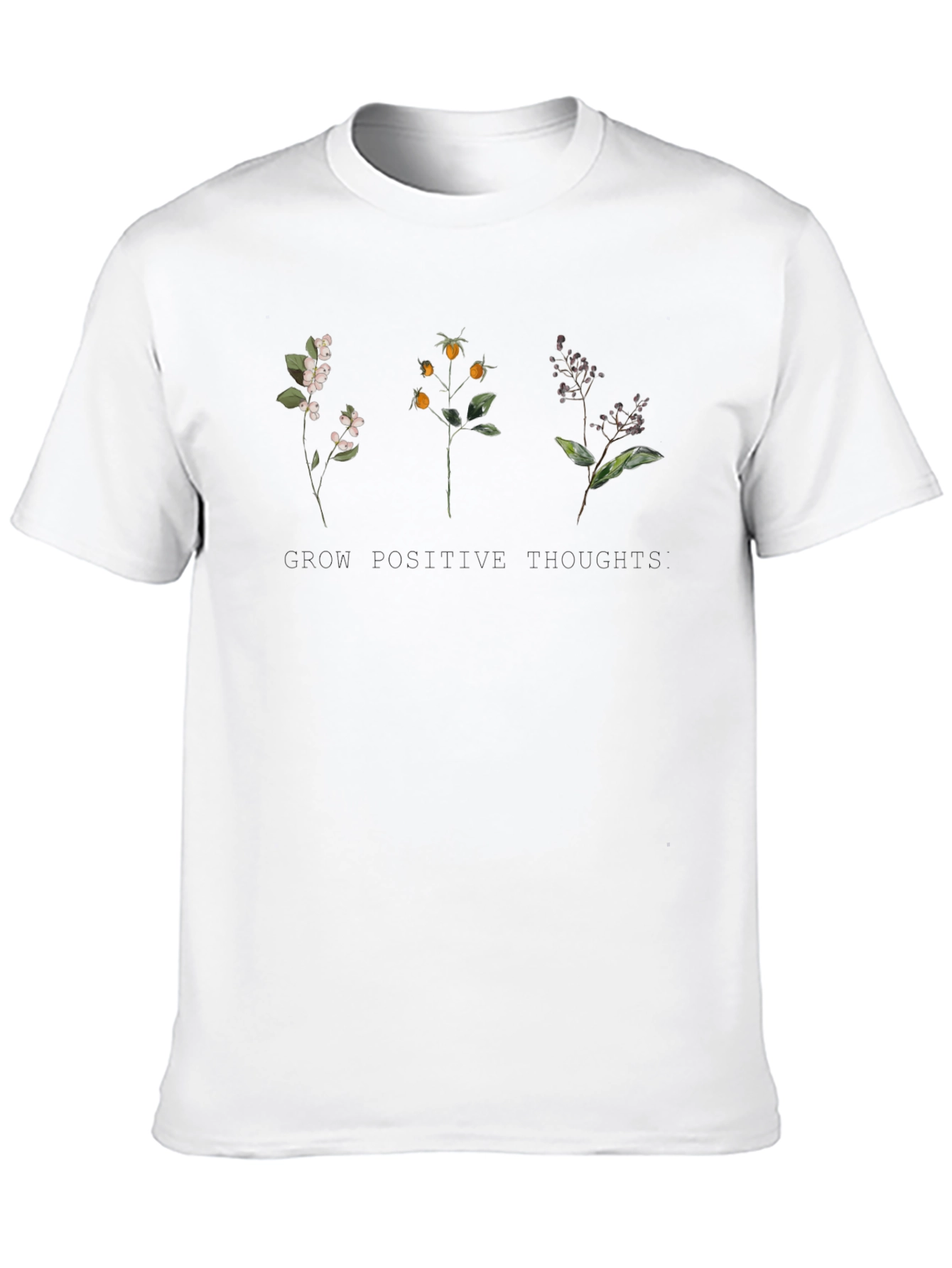 Black Grow Positive Thoughts Floral Tee - Soft Cotton Comfort view 10
