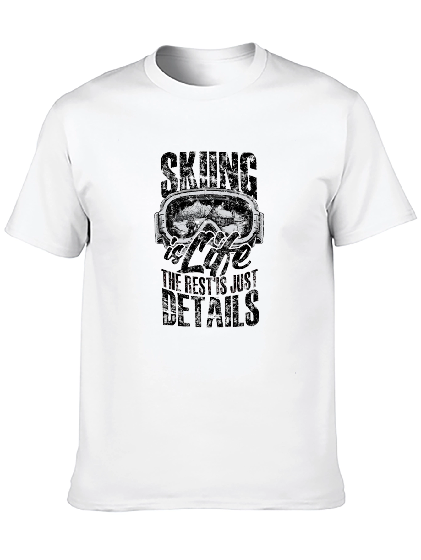 Black Skiing is Life T-Shirt - Mountain Goggle Graphic Tee view 10