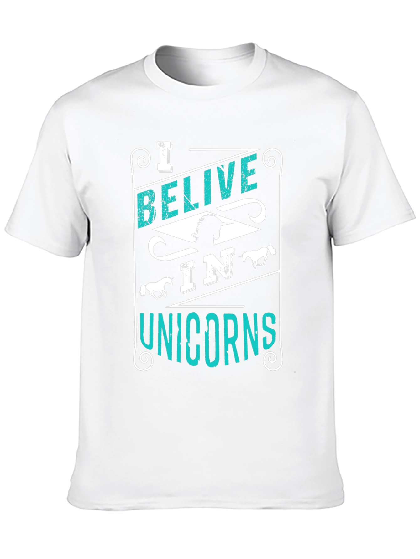Black Believe in Unicorns Graphic Tee - Black Cotton Shirt view 10