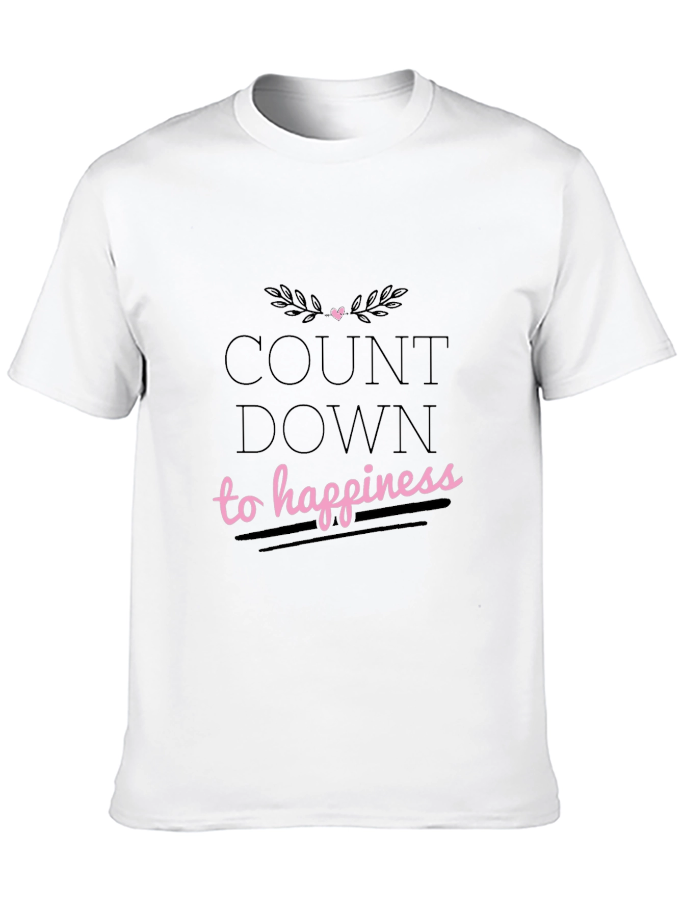 Black Countdown to Happiness Graphic Tee - Black Casual Shirt view 10