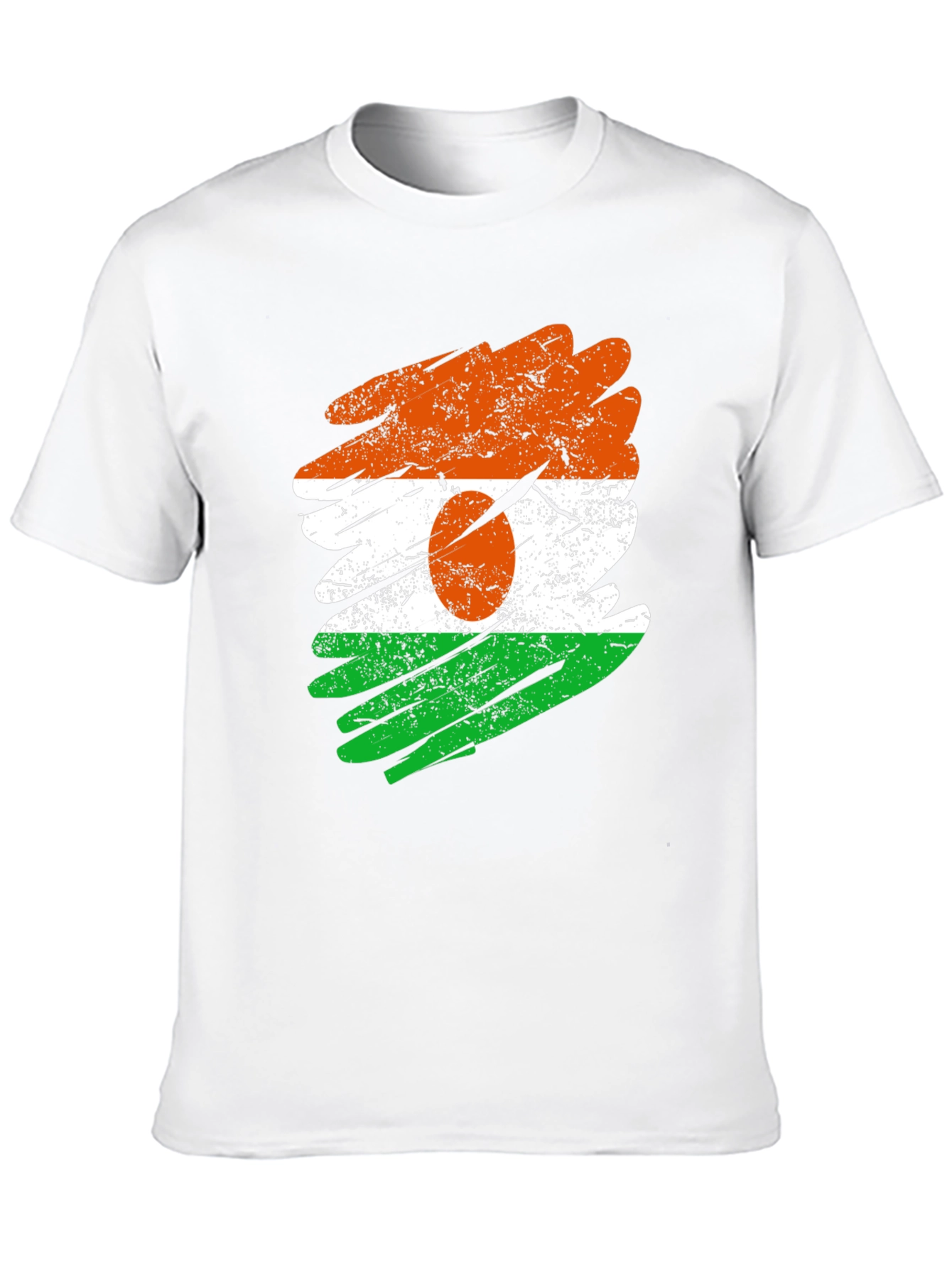 Black Niger Flag Brush Stroke Black T-Shirt view 10