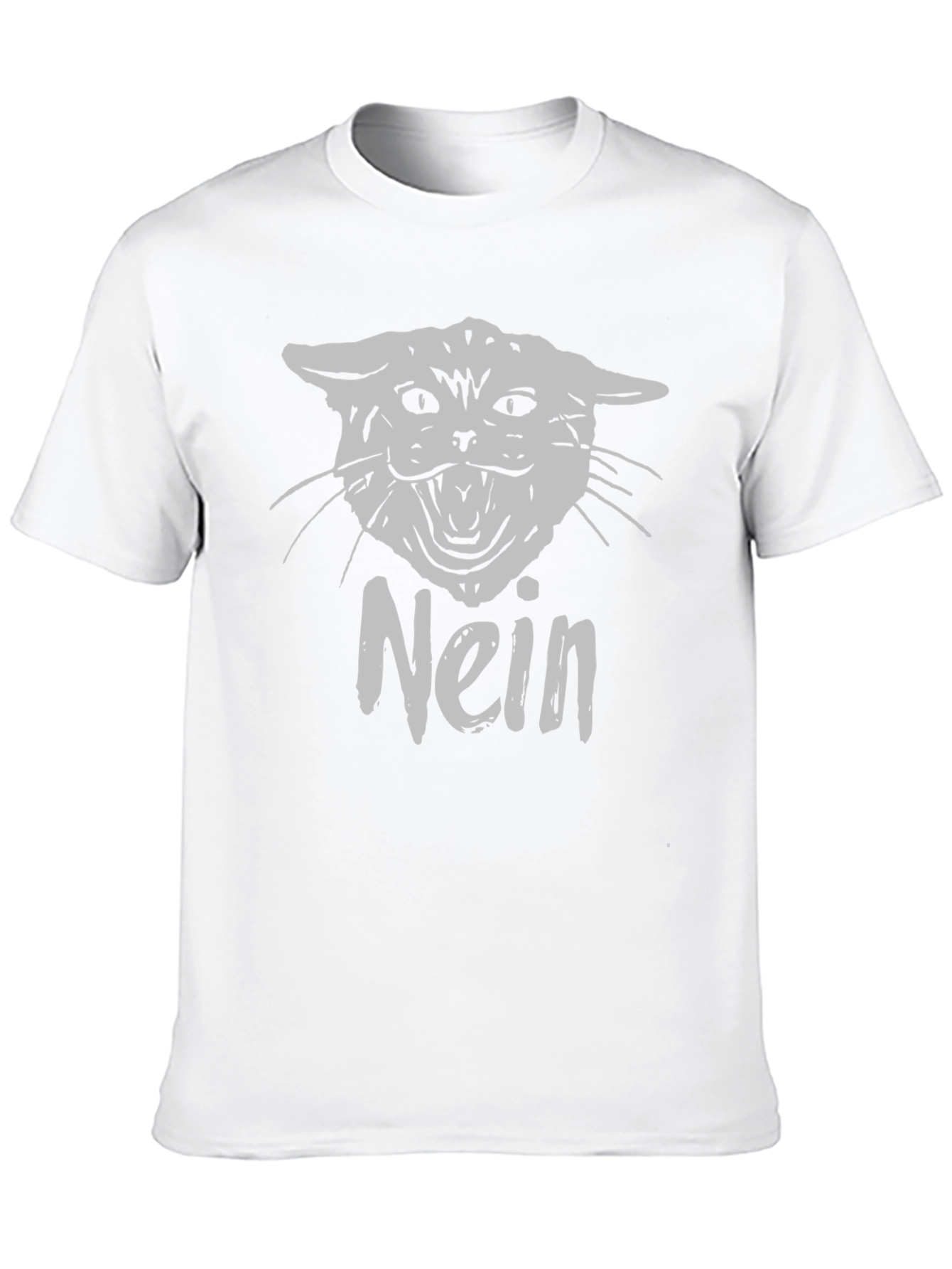Black Nein Cat Graphic T-Shirt - Black Cotton Tee view 10