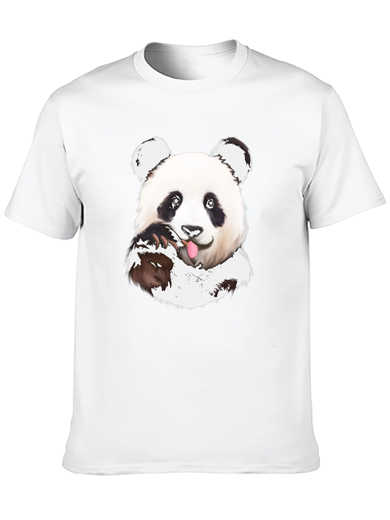 Black Cute Panda T-Shirt - Black Cotton Tee view 10