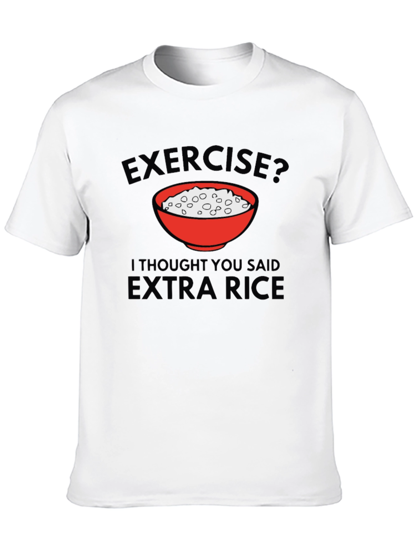 Black Exercise? Extra Rice Men's Black T-Shirt view 10