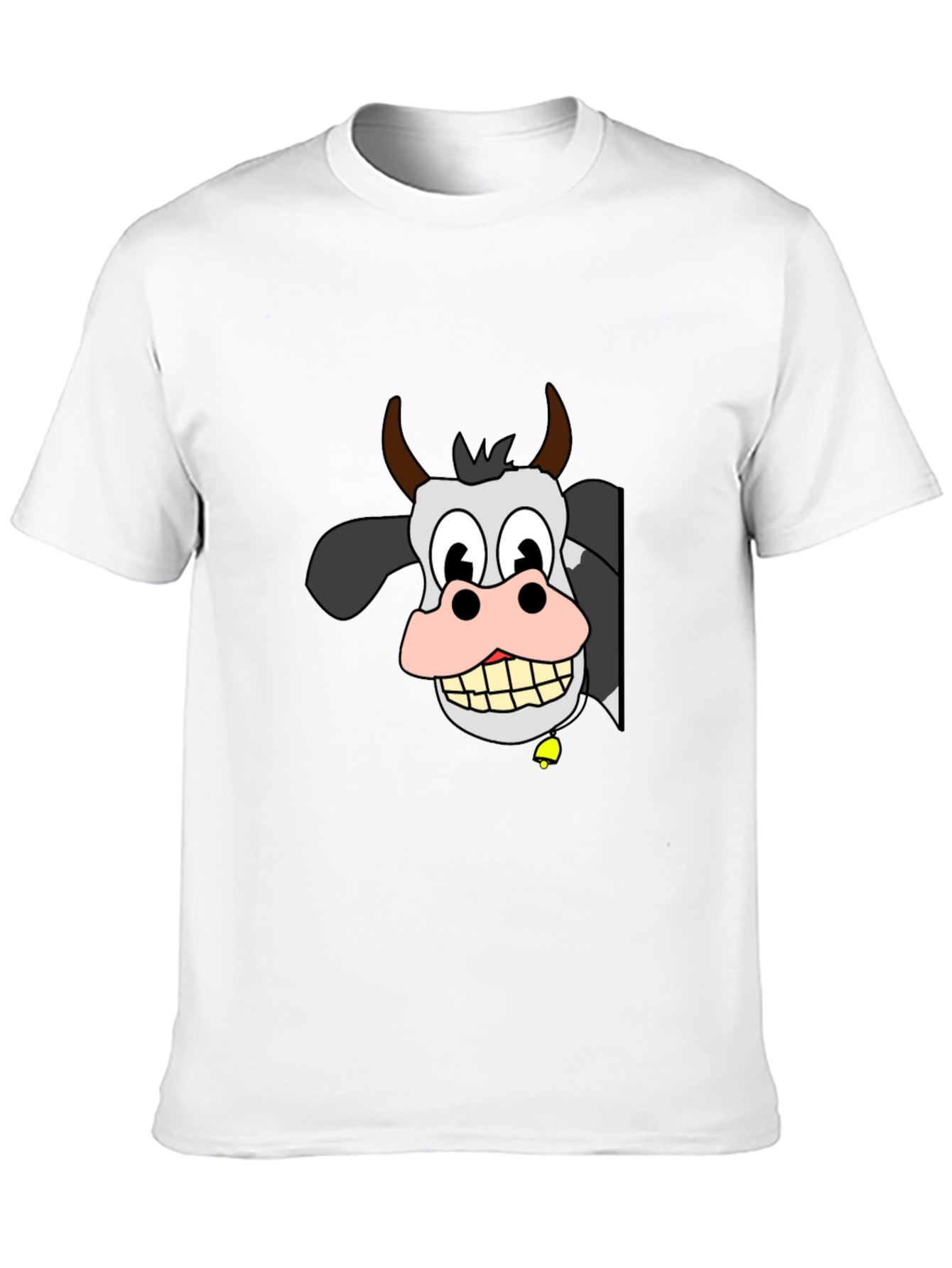 Black Funny Cow Cartoon Black T-Shirt view 10