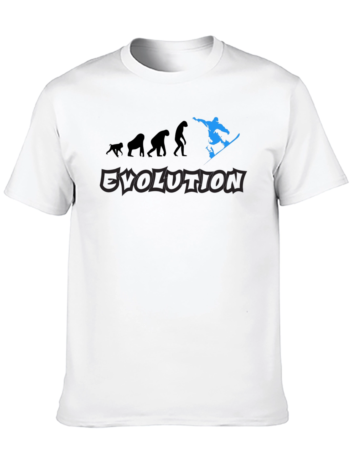 Black Evolution of Snowboarding Graphic Tee view 10