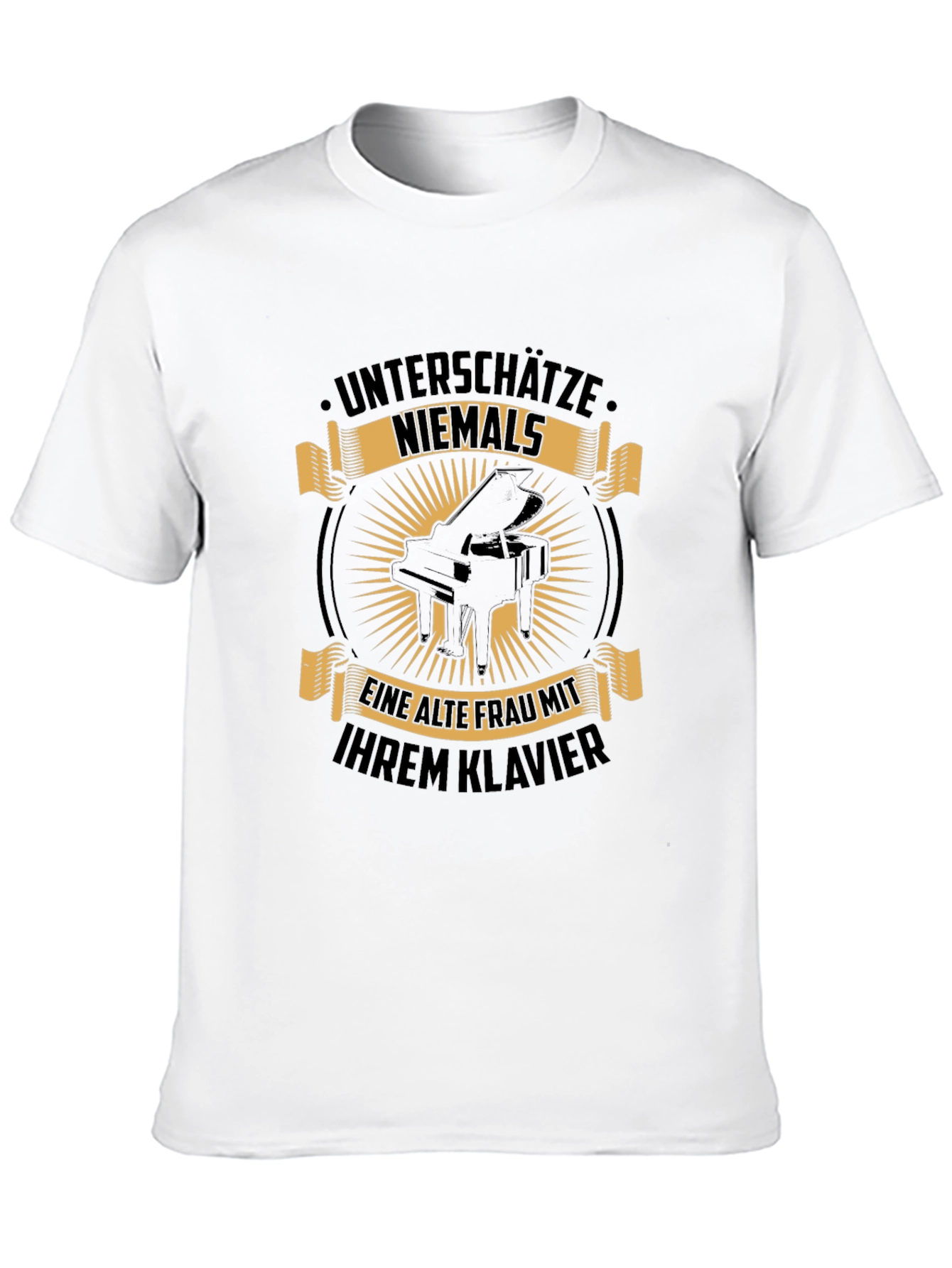 Black Black "Never Underestimate" Piano T-Shirt view 10