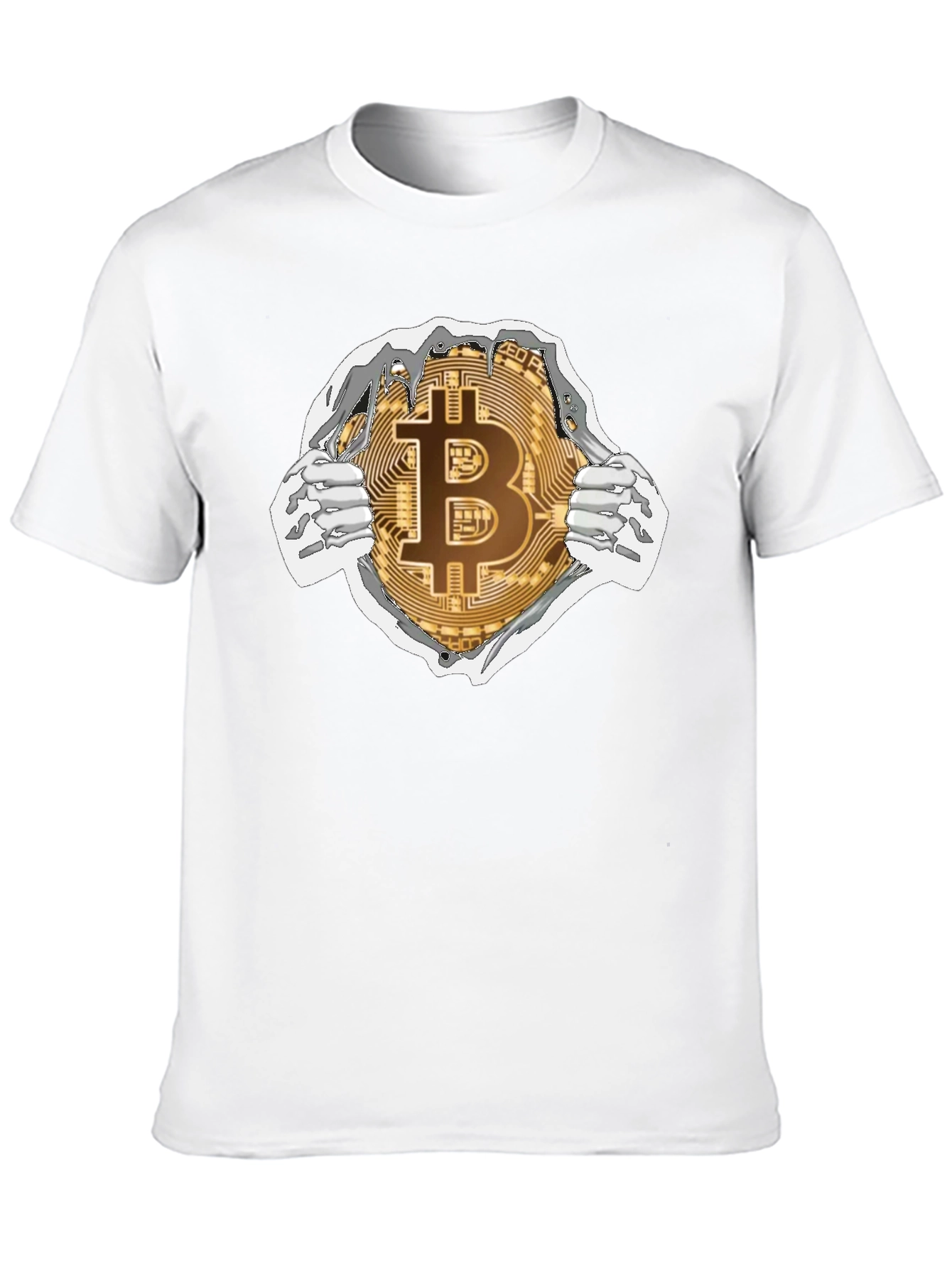 Black Bitcoin Ripped T-Shirt Crypto Currency Tee view 10