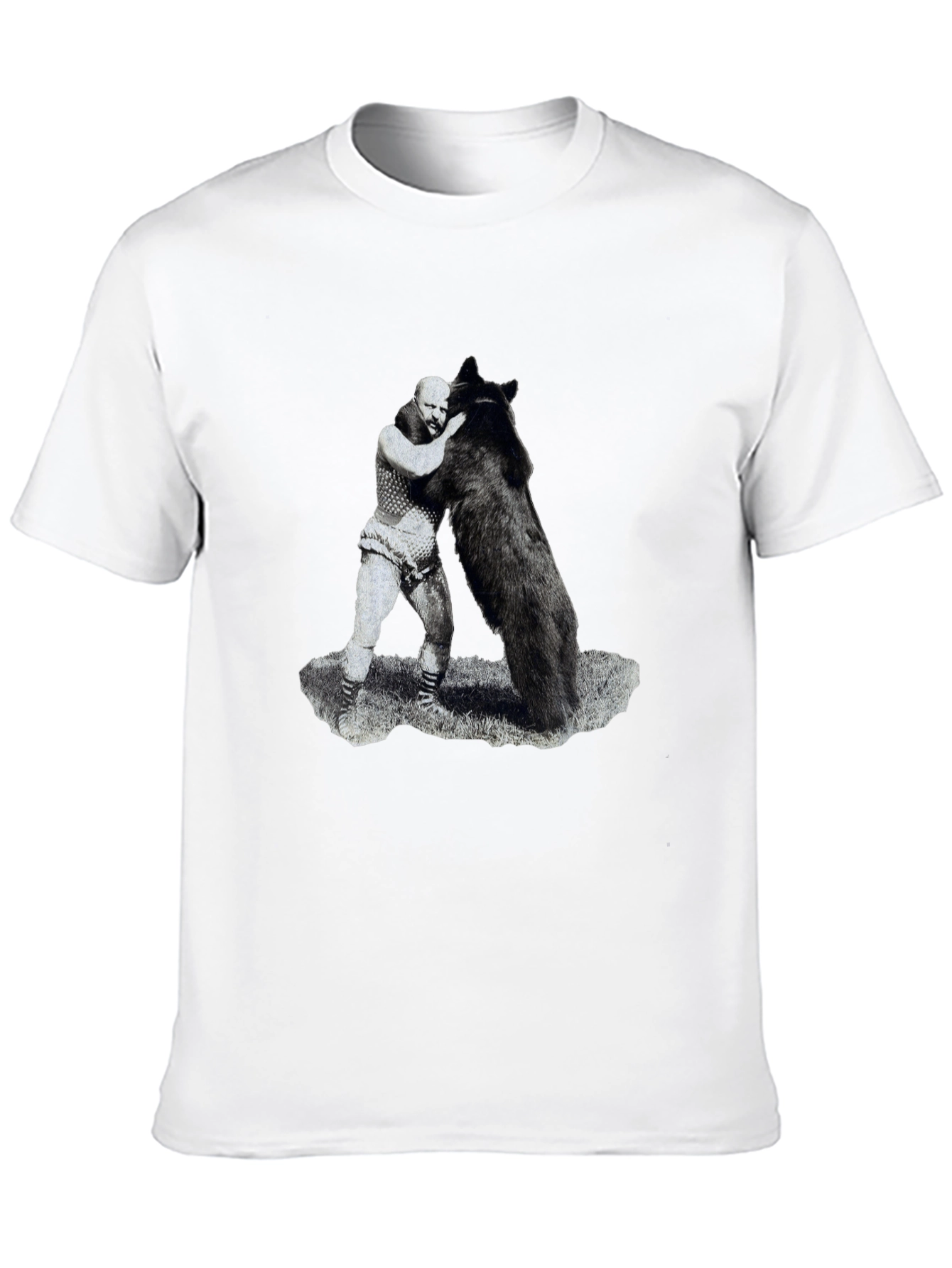 Black Man vs Bear Graphic T-Shirt - Black view 10