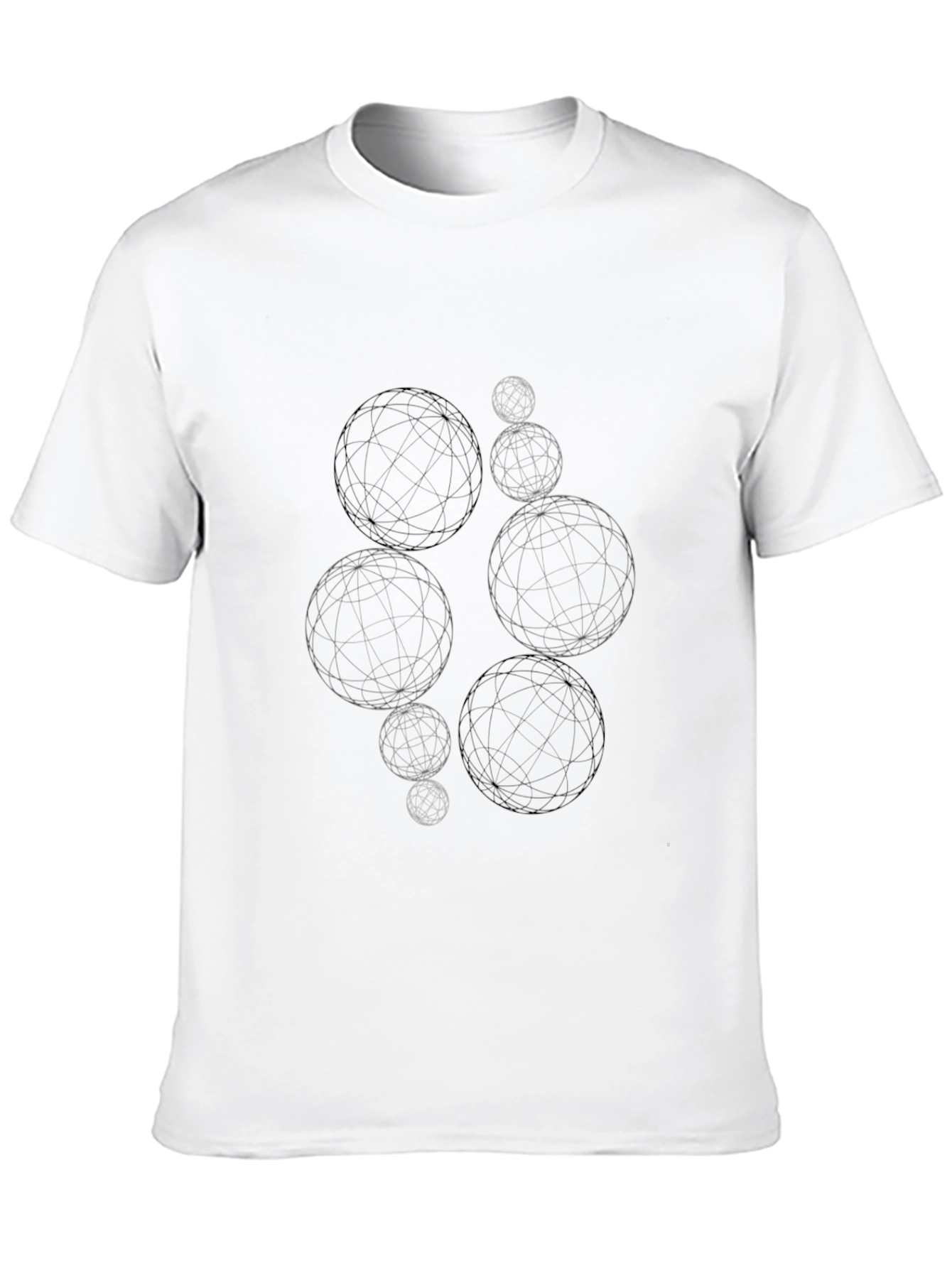 Black Abstract Sphere Graphic Tee - Modern Black T-Shirt view 10