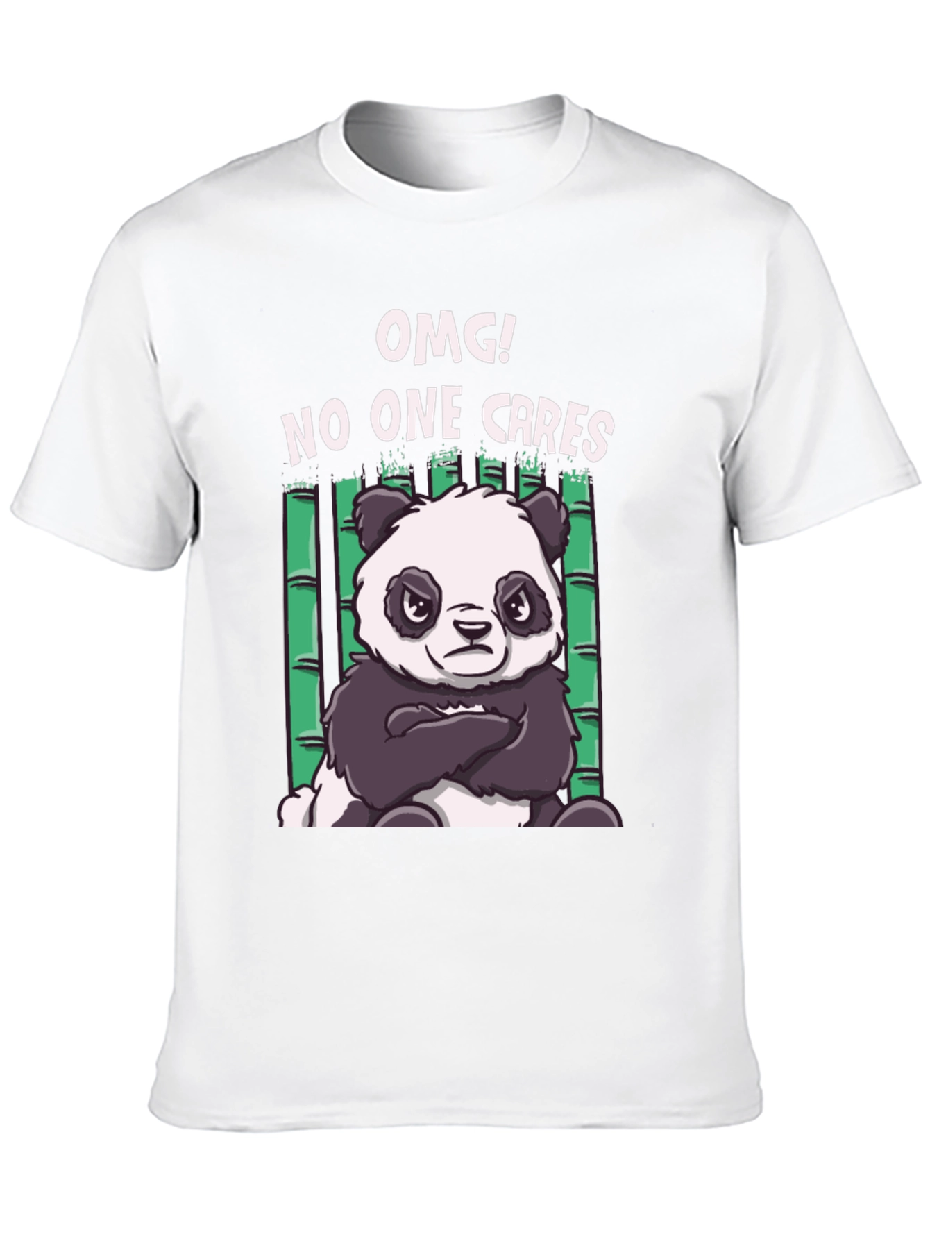Black OMG! No One Cares Panda T-Shirt view 10