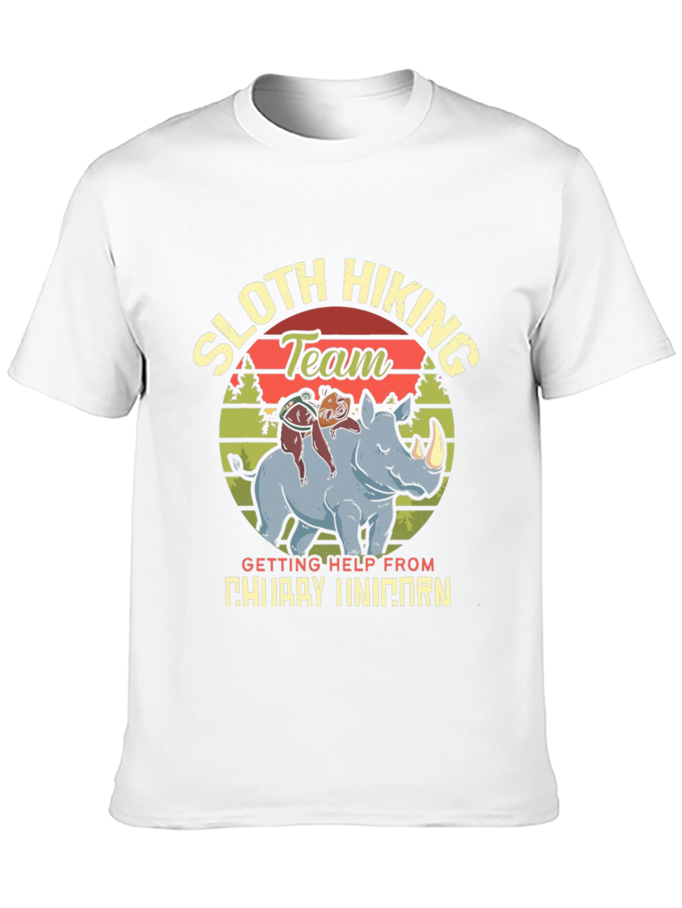 Black Sloth Hiking Team 'Chubby Unicorn' T-Shirt view 10