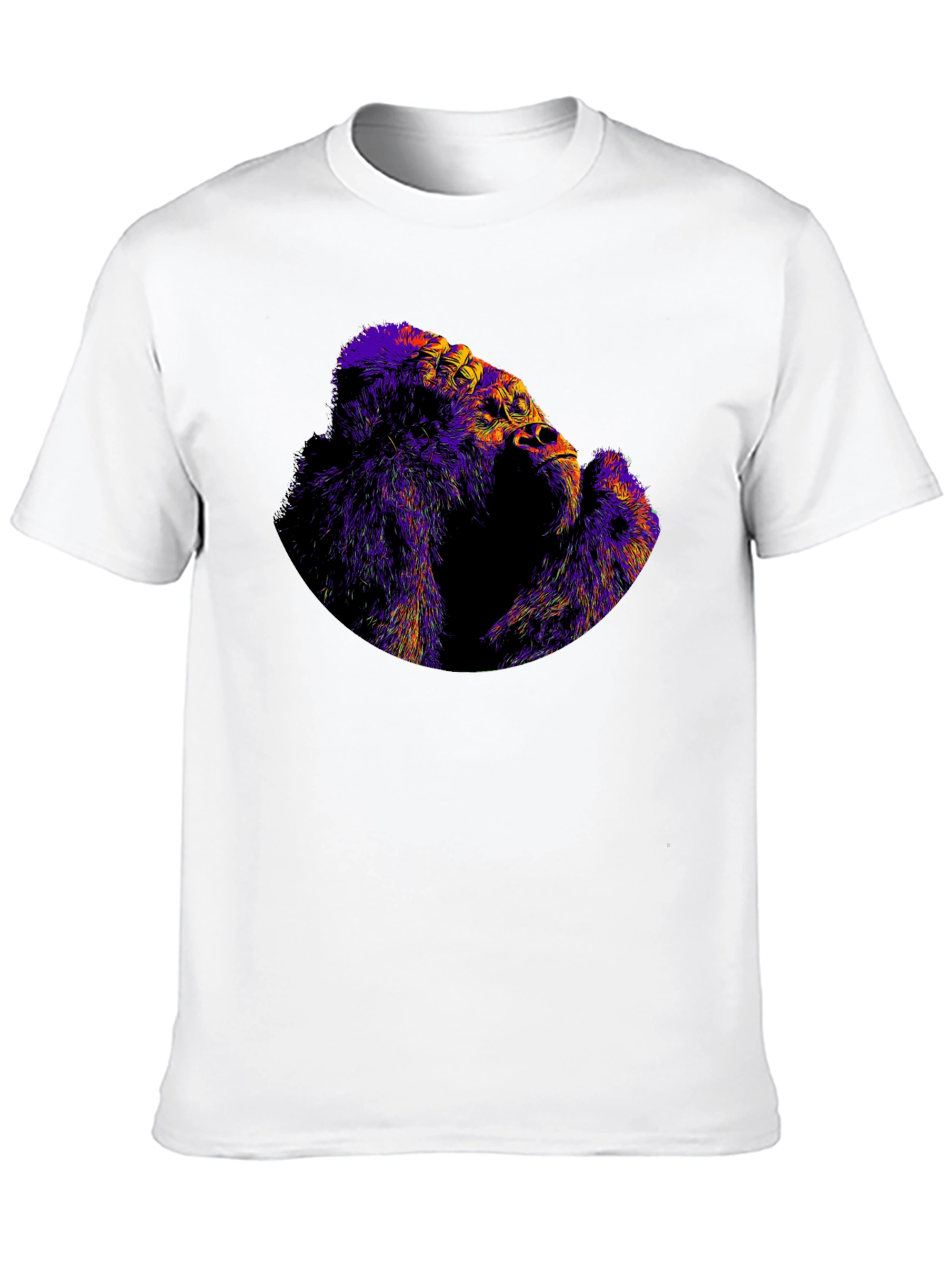Black Abstract Gorilla Graphic Black Tee view 10