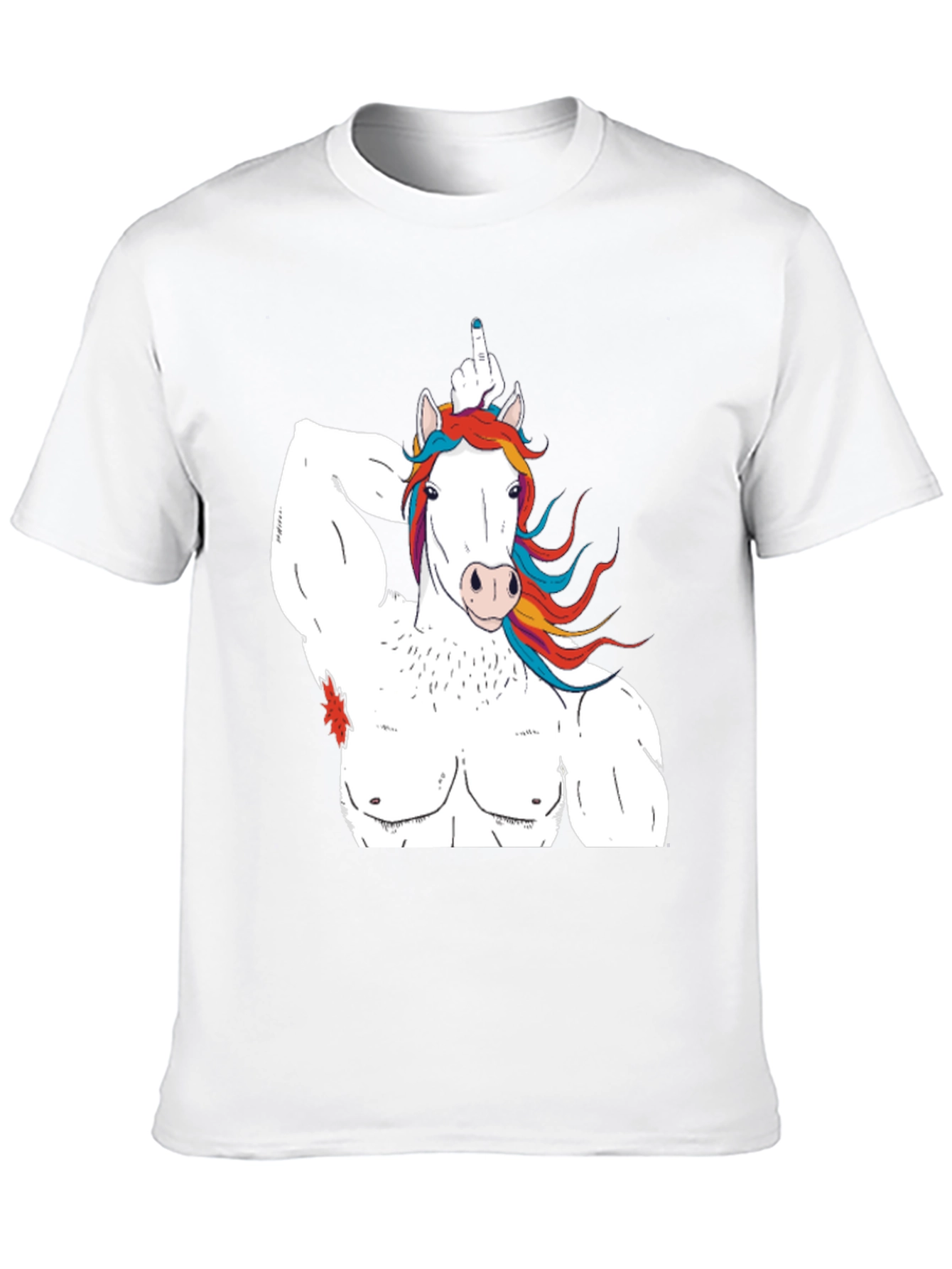 Black Unicorn Bodybuilder Funny Graphic T-Shirt view 10