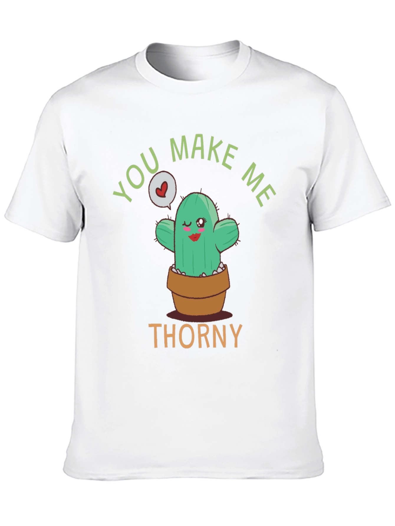 Black You Make Me Thorny T-Shirt - Cute Cactus Graphic Tee view 10