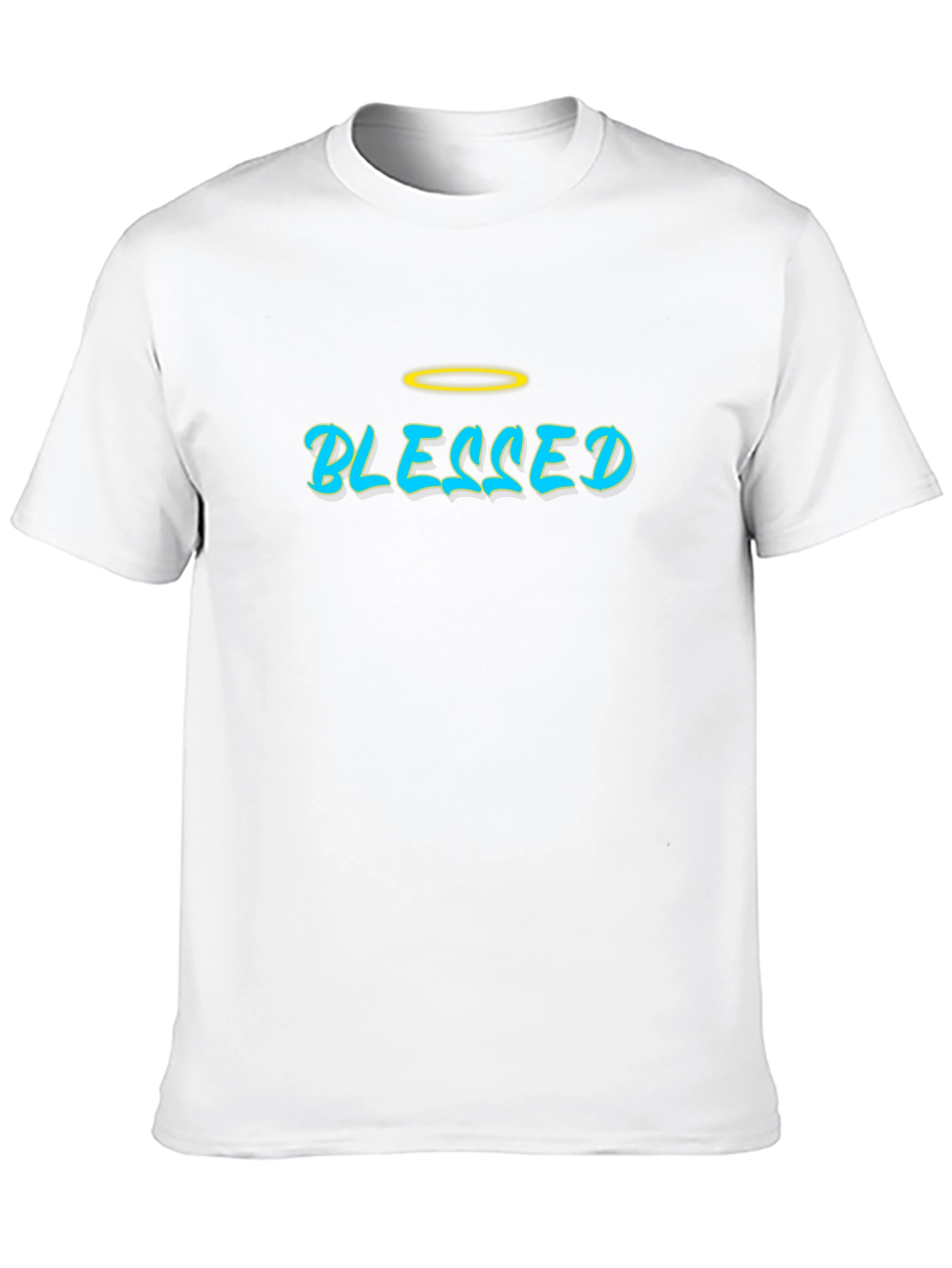 Black Blessed Black T-Shirt with Halo Design view 10