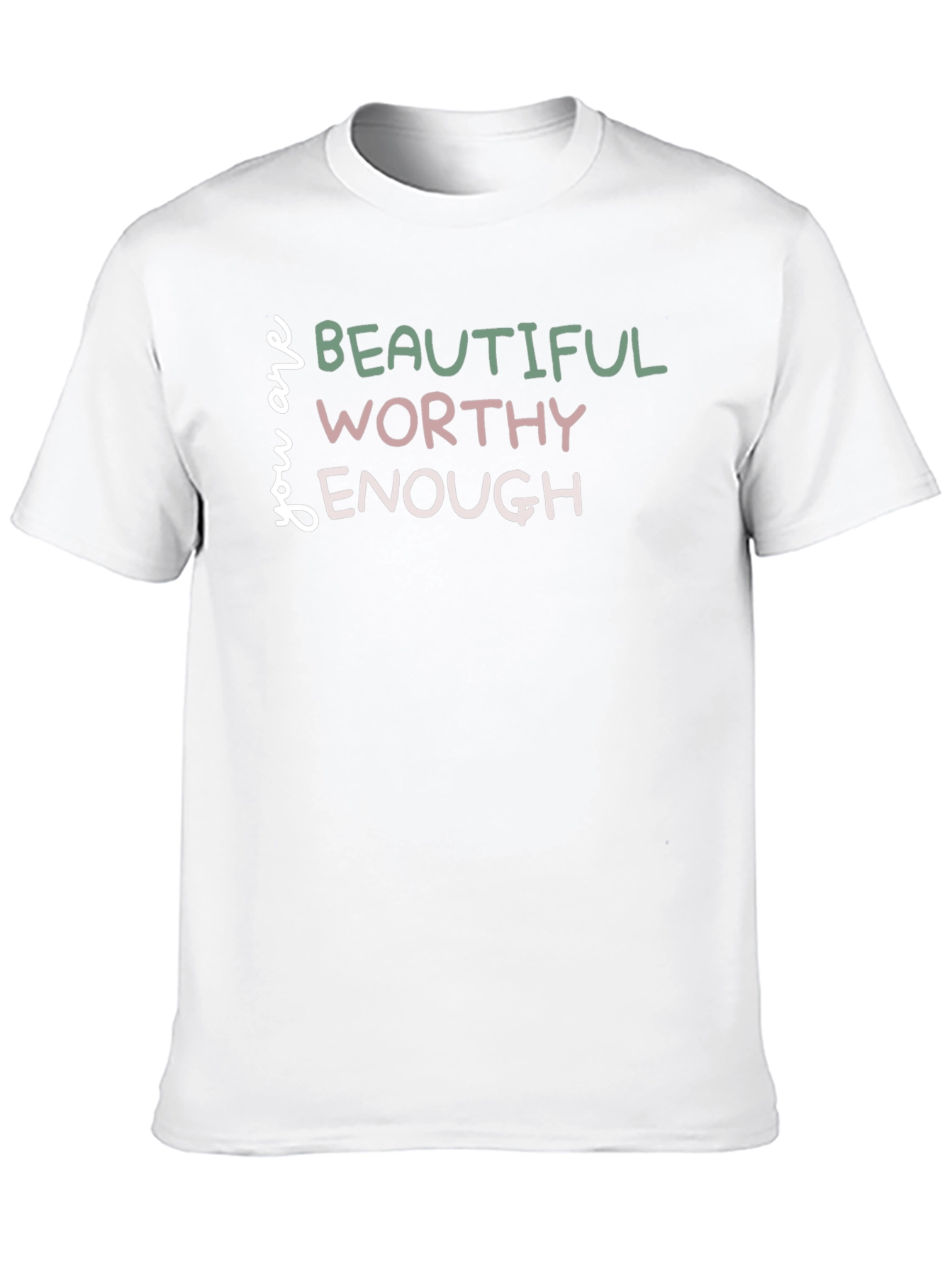 Black You Are Beautiful, Worthy, Enough Graphic Tee view 10