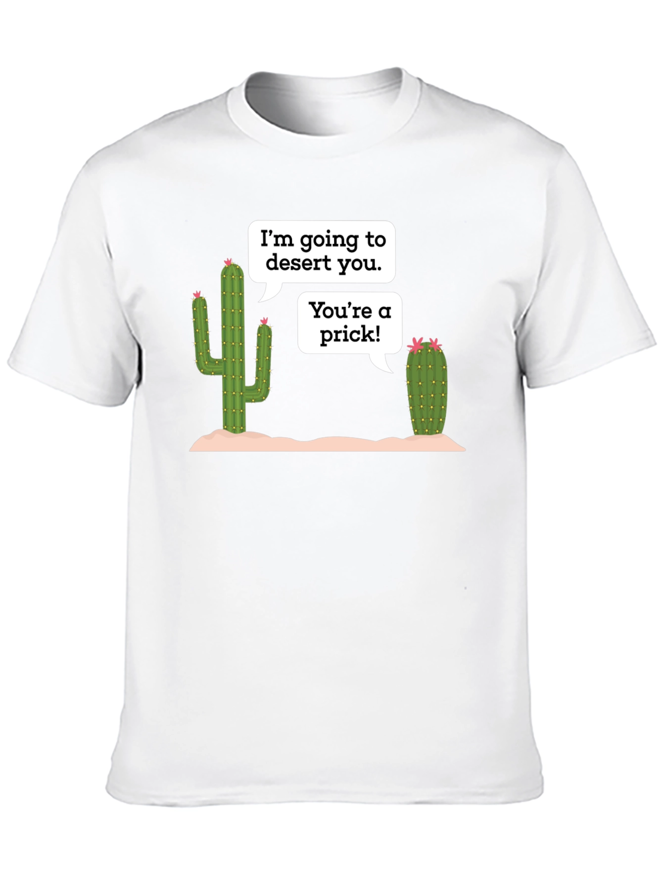 Black Desert Humor T-Shirt: Prickly Cactus Conversation view 10