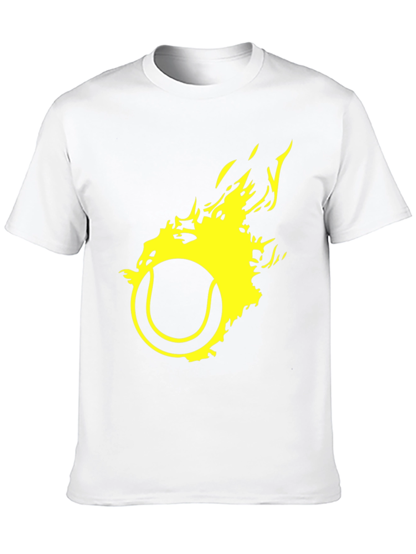 Black Fiery Tennis Ball Graphic T-Shirt view 10
