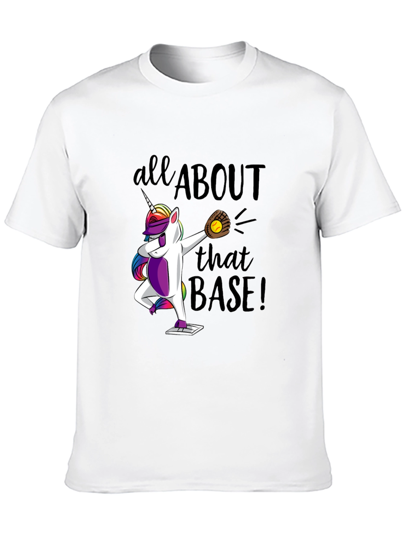 Black Unicorn Baseball Dab T-Shirt: All About That Base! view 10