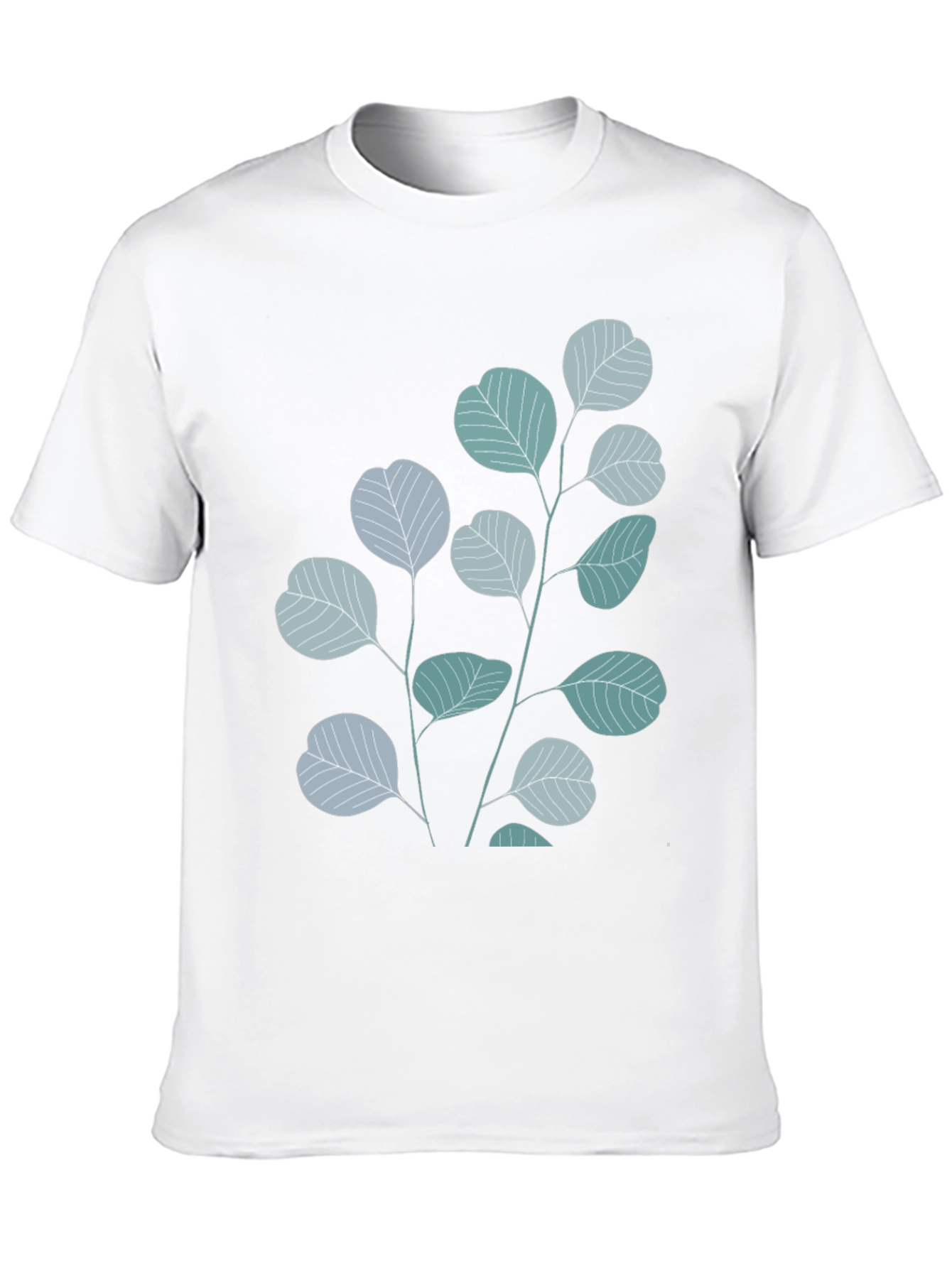Black Botanical Leaves Graphic Tee - Black Cotton Blend view 10