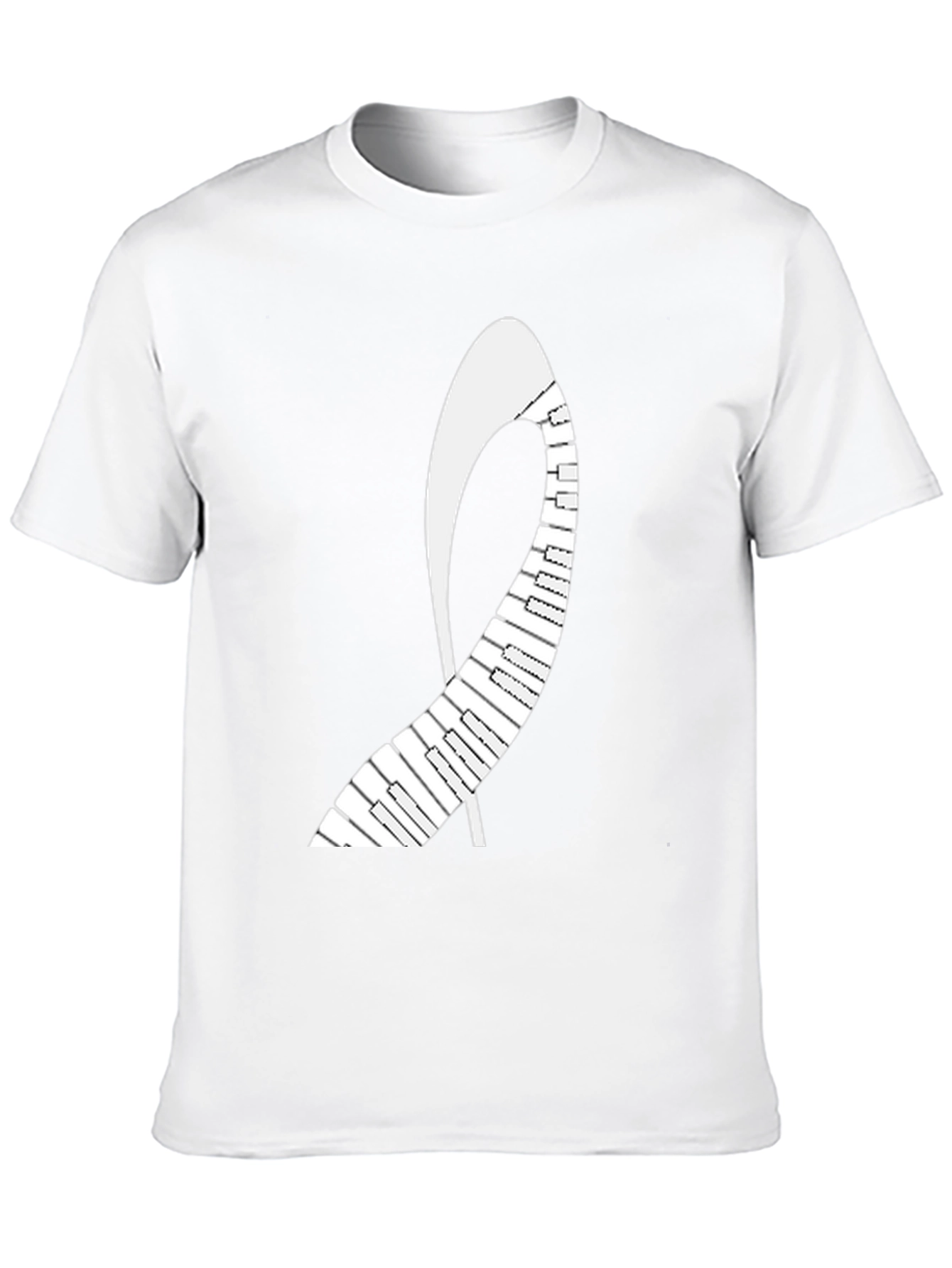 Black Piano Keys Abstract Graphic Tee - Black Unisex T-Shirt view 10