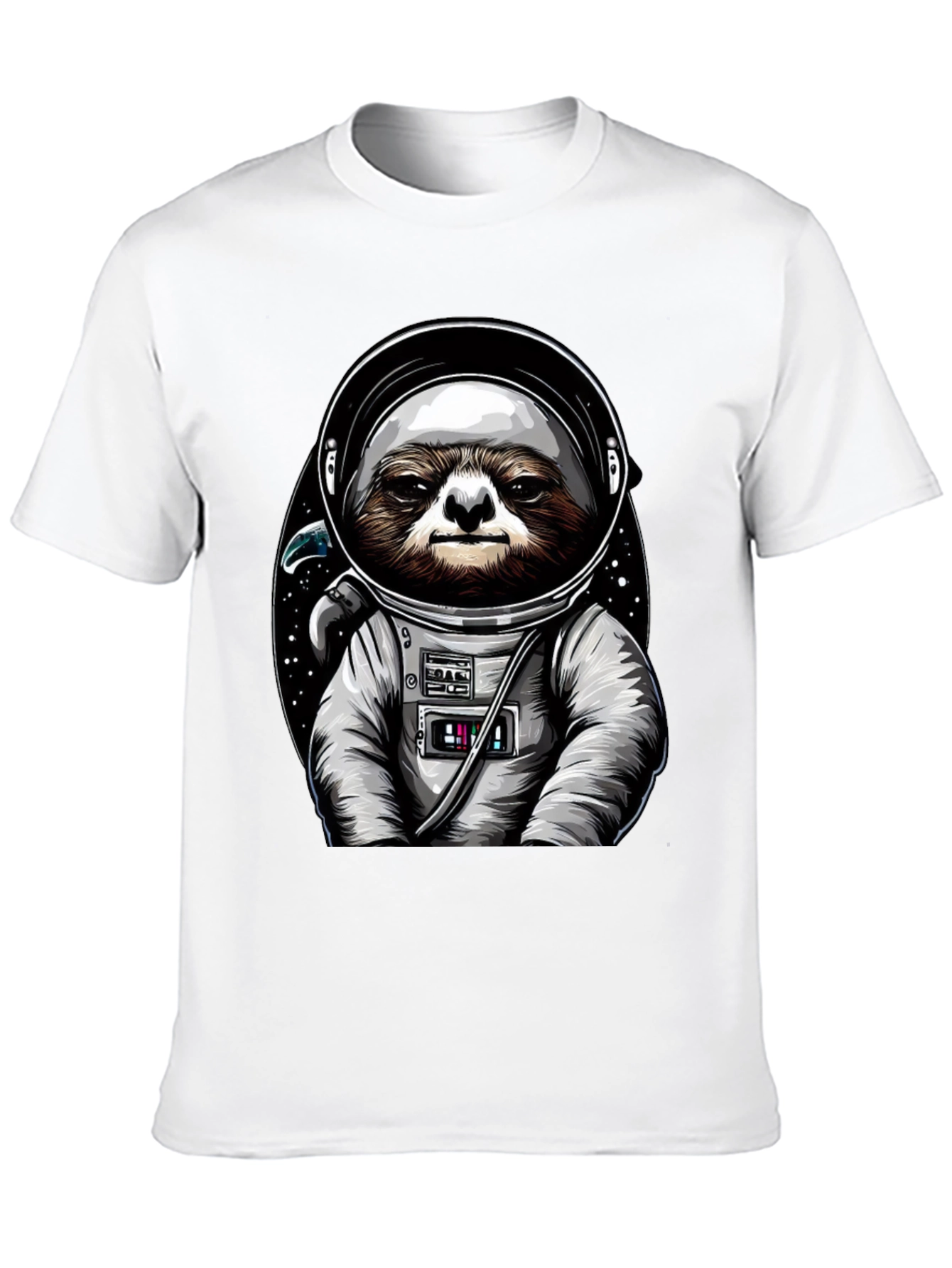 Black Sloth Astronaut Graphic Tee - Space Sloth T-Shirt view 10
