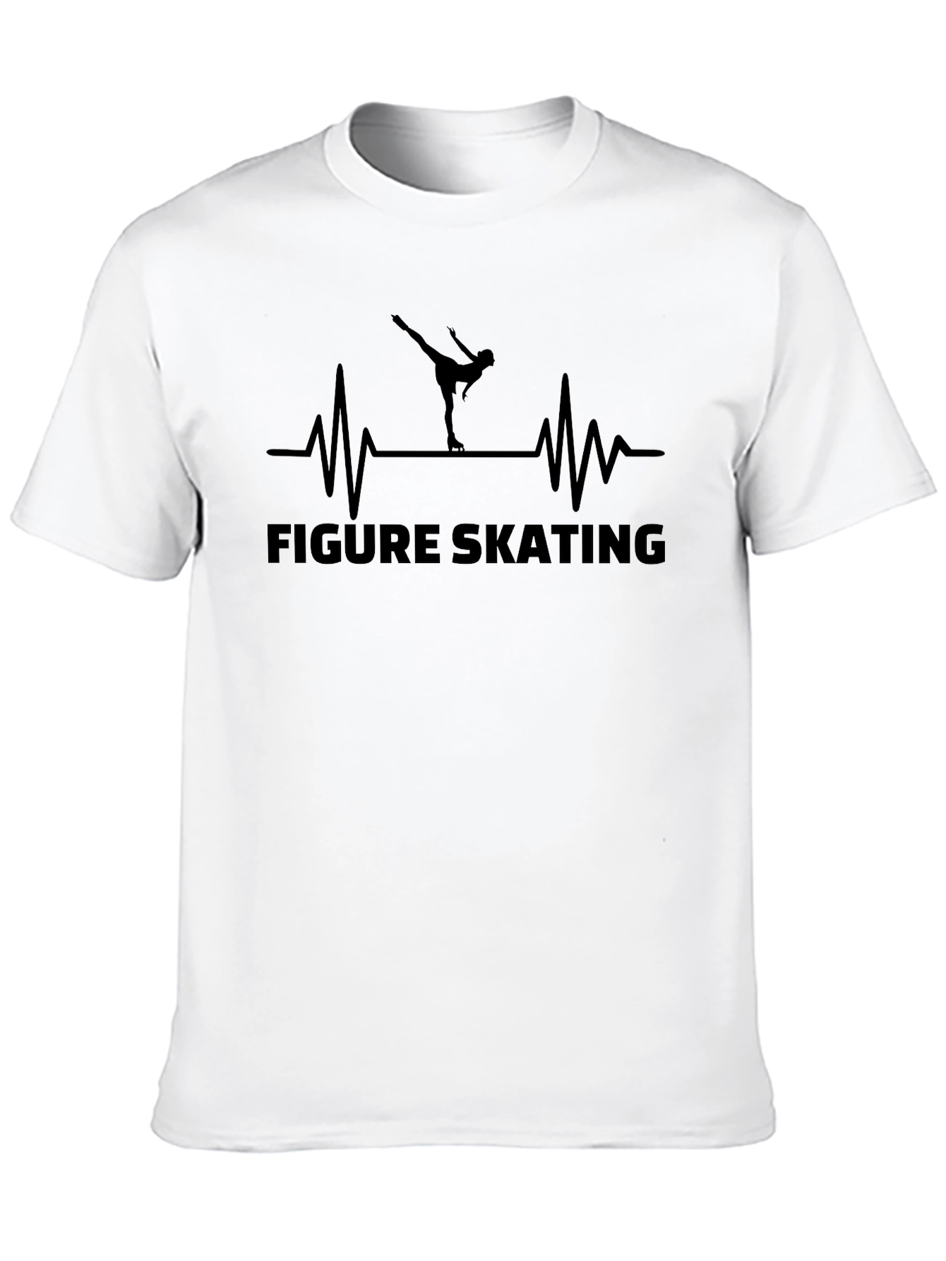 Black Figure Skating Heartbeat T-Shirt view 10