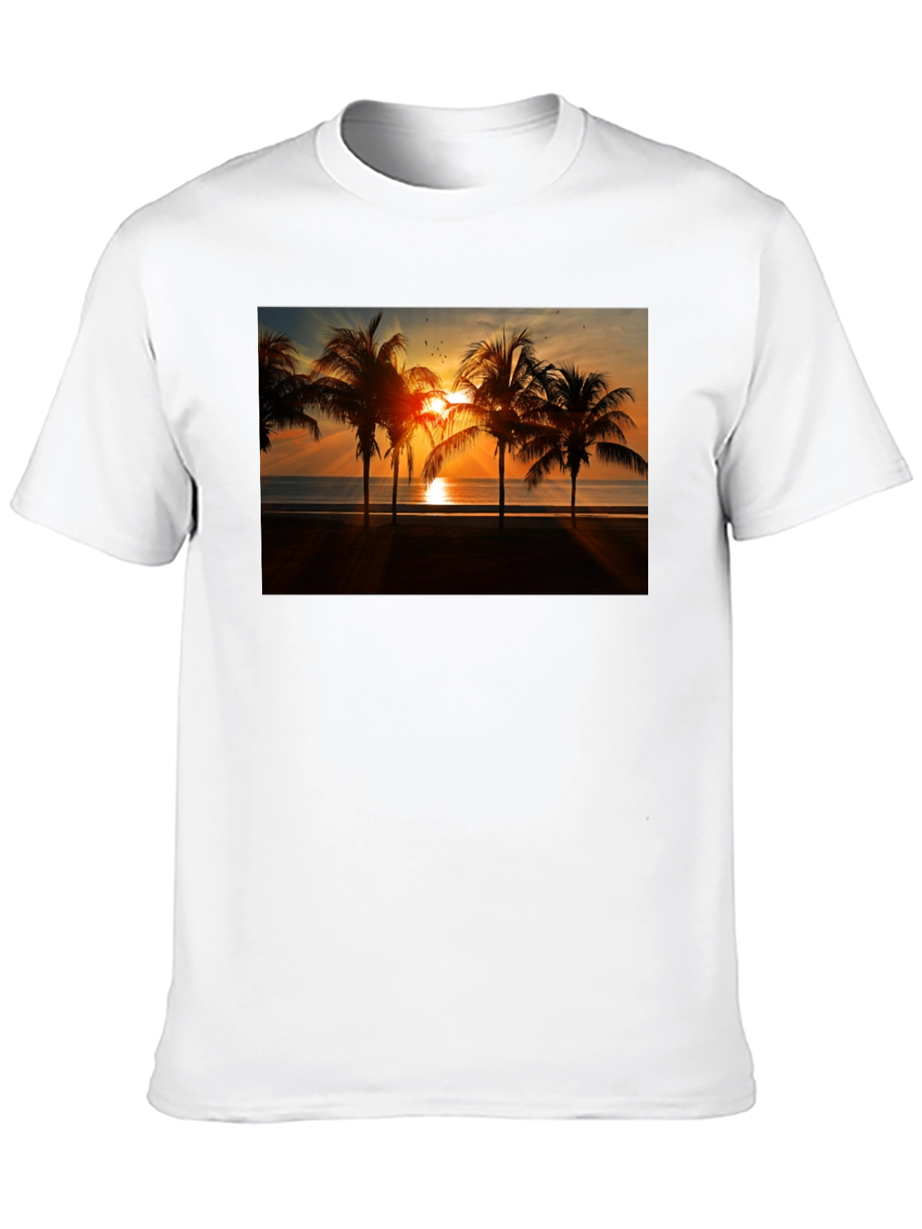 Black Sunset Palm Tree Graphic Tee view 10