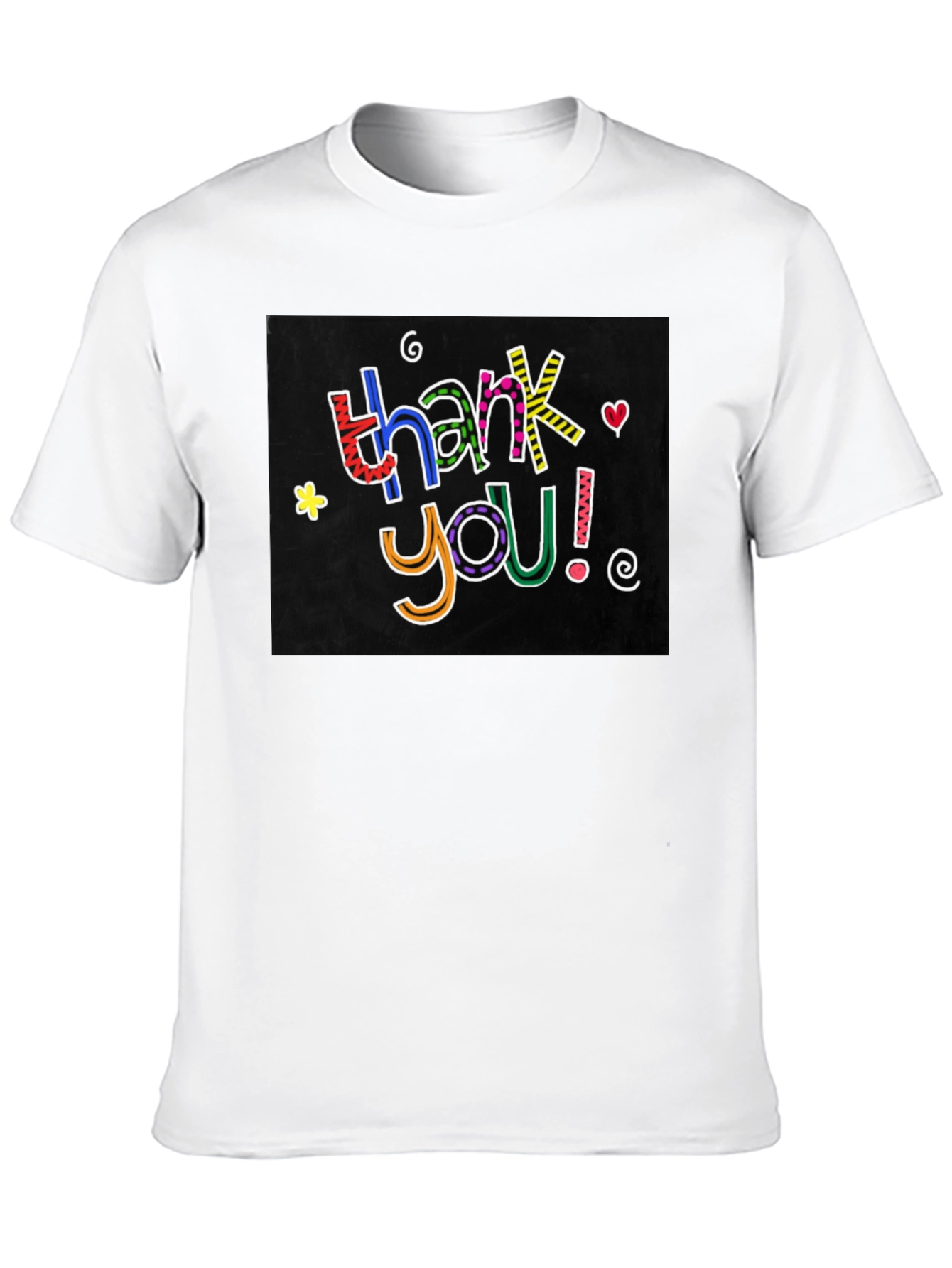 Black Thank You Graphic Tee - Men's Black Crew Neck view 10