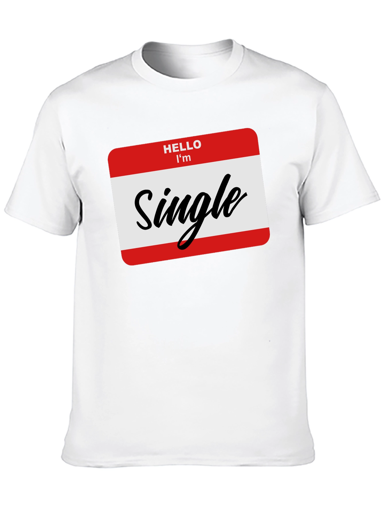 Black Hello I'm Single T-Shirt - Black, Funny, Dating Tee view 10