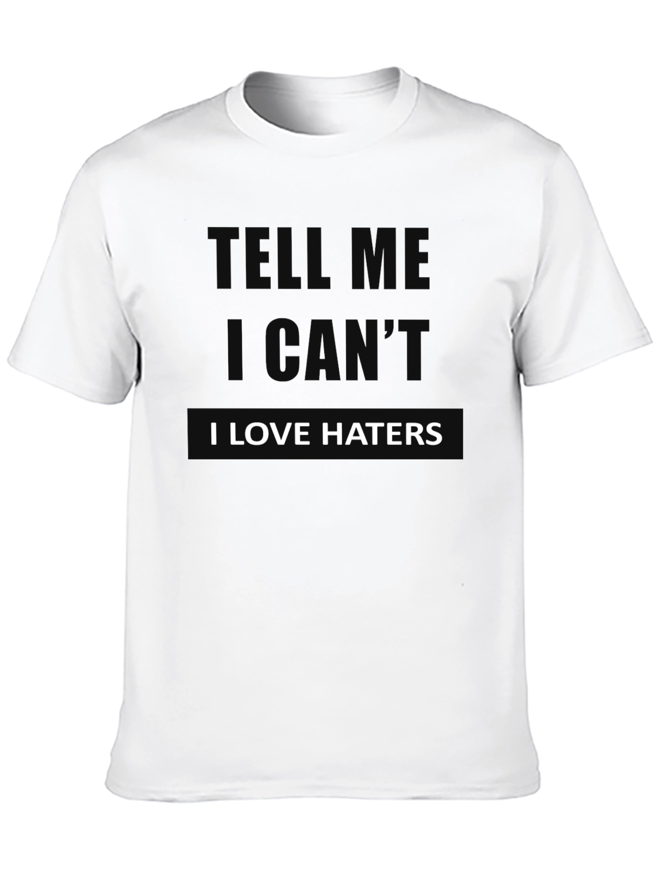 Black I Love Haters Graphic Tee - Black Cotton Blend T-Shirt view 10