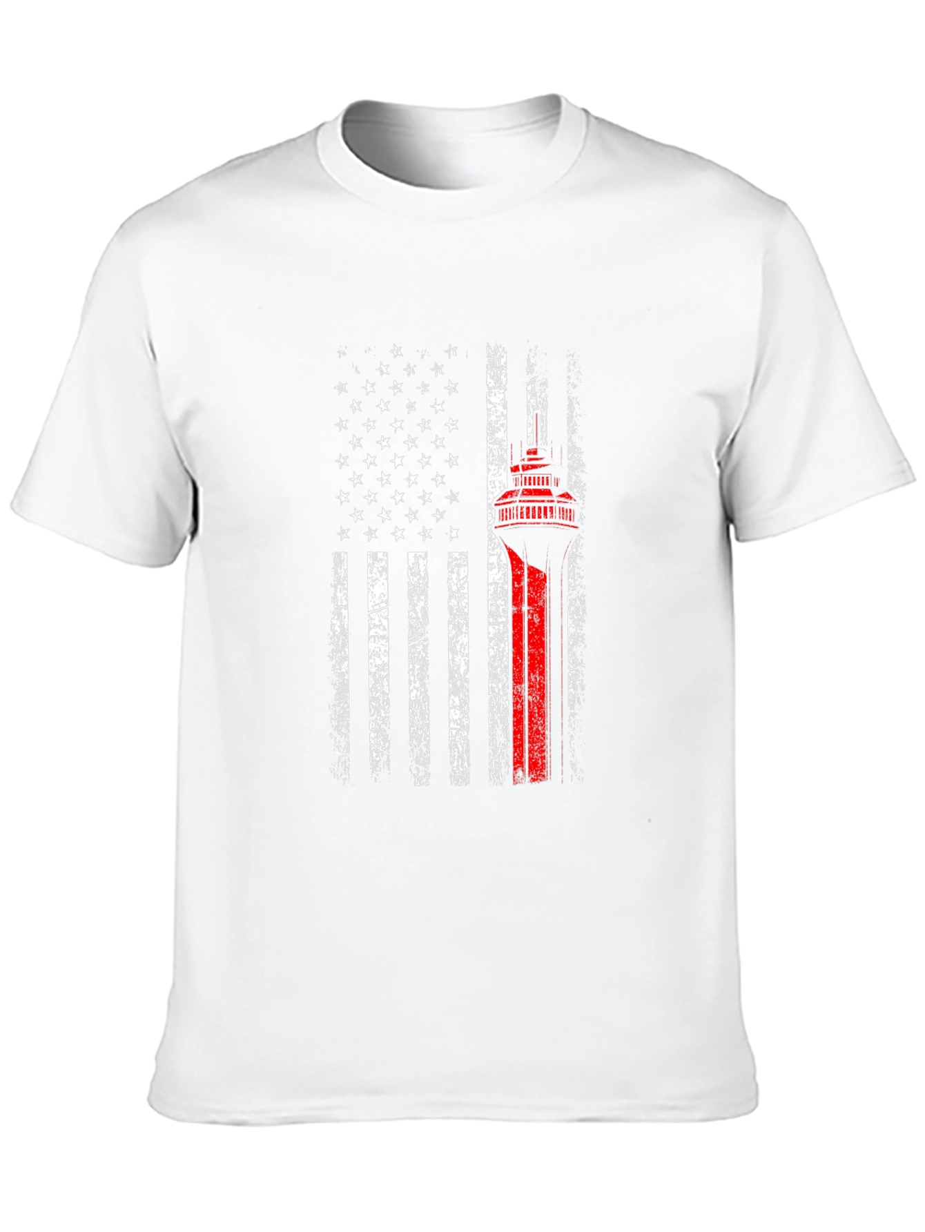 Black American Flag Space Needle Patriotic T-Shirt view 10