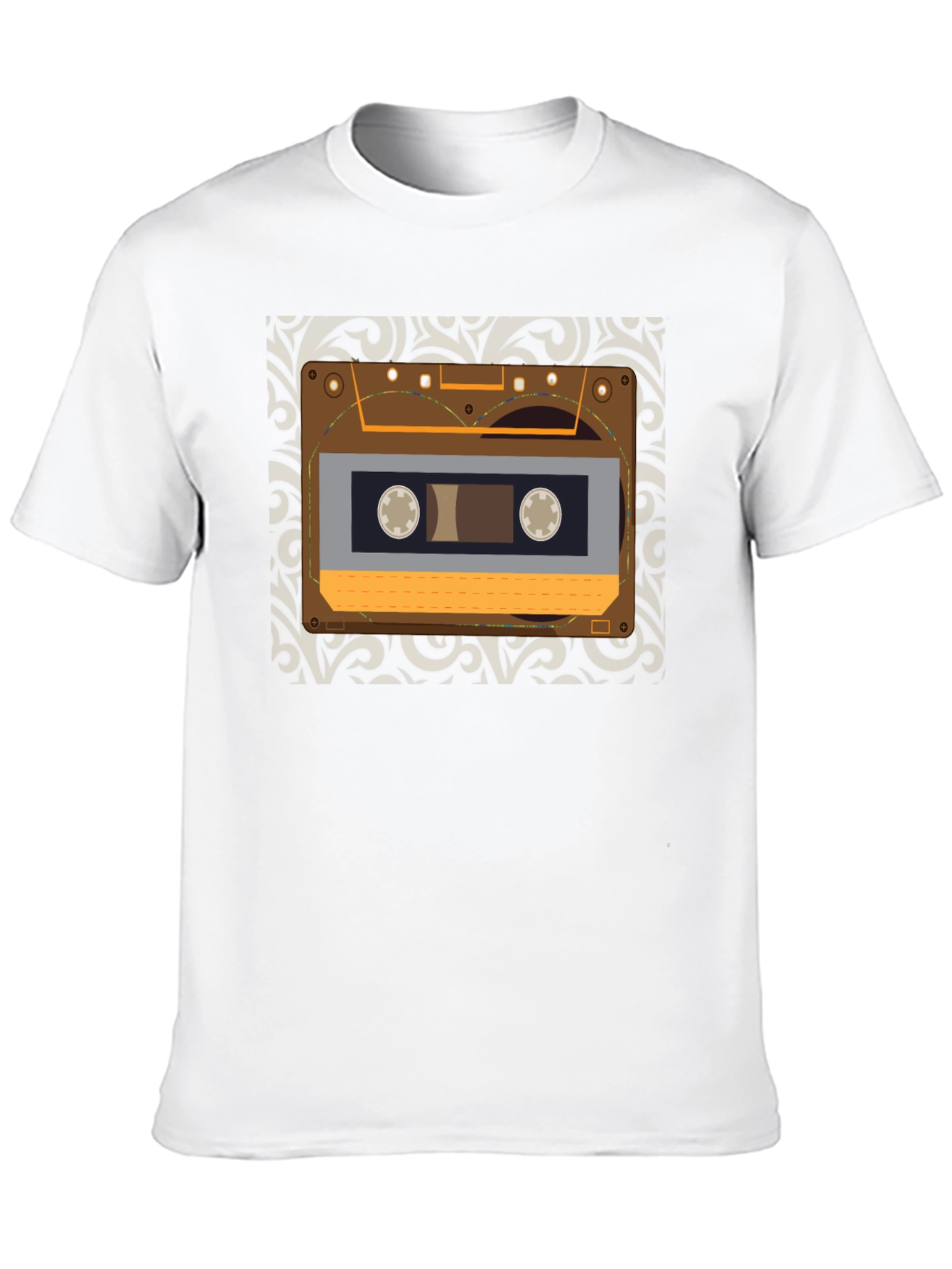 Black Retro Cassette Tape Graphic Tee - Vintage Music Lover Shirt view 10