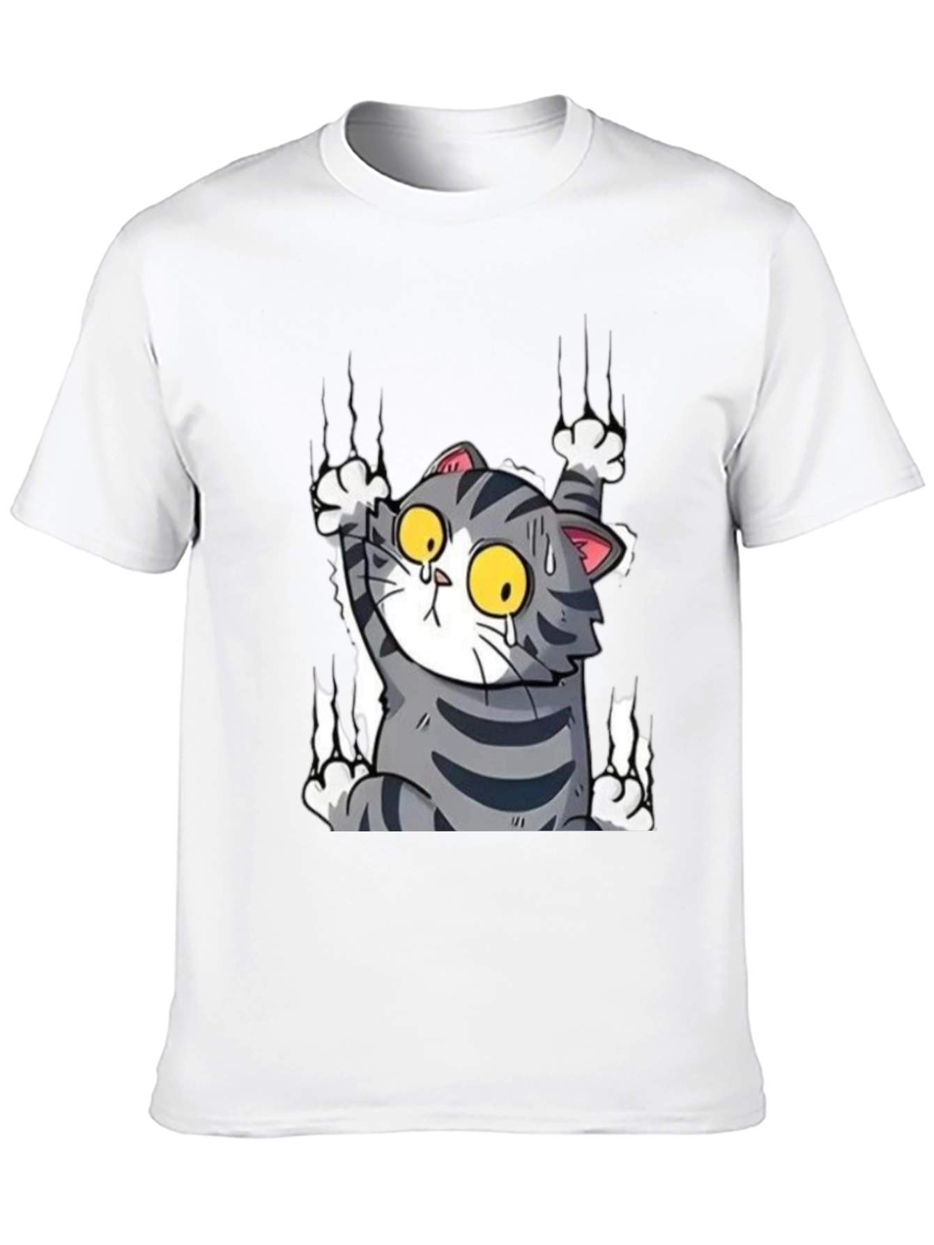 Black Cat Scratch T-Shirt - Funny Graphic Tee view 10