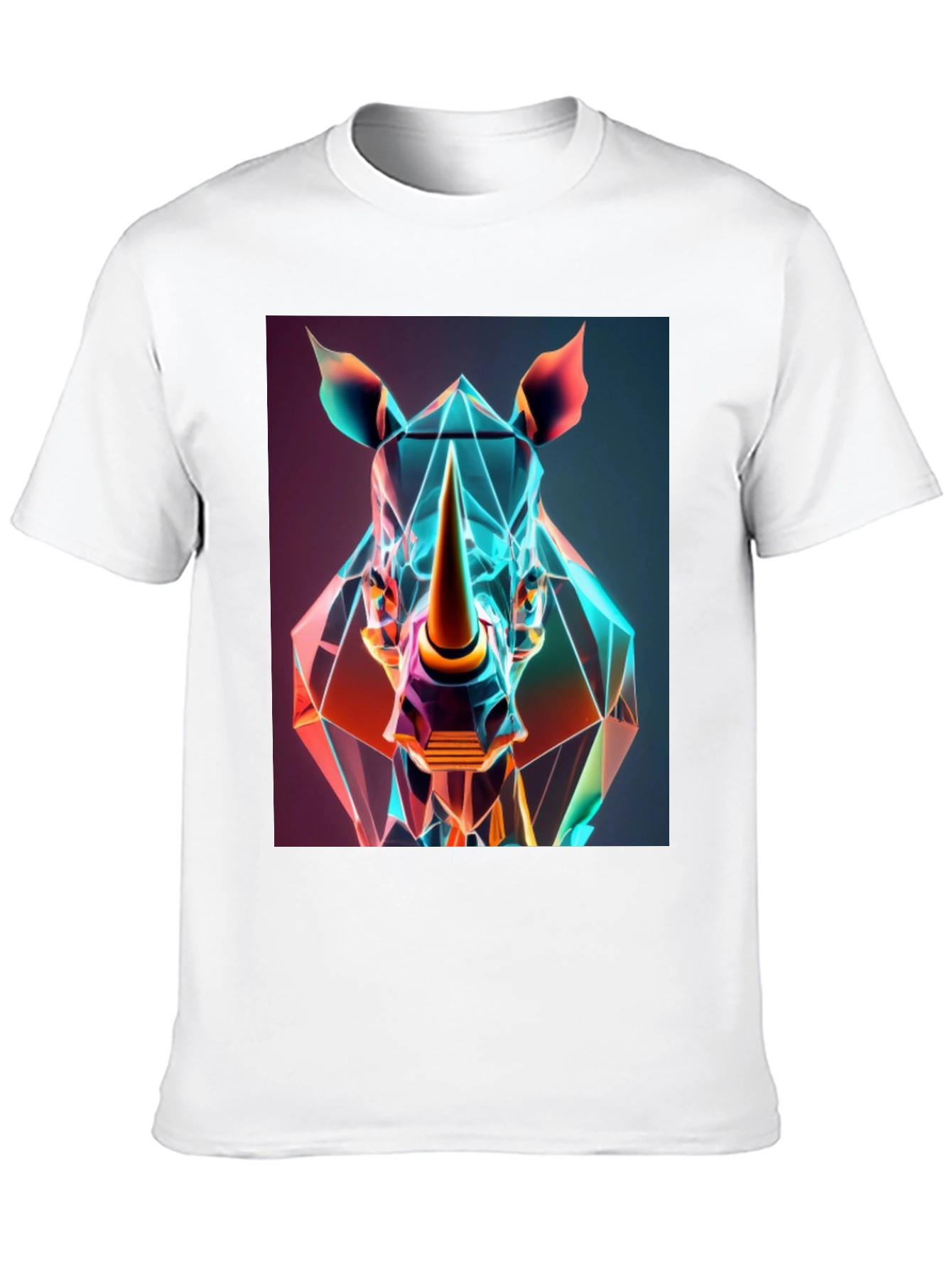 Black Geometric Rhino Graphic Tee - Modern Animal Art view 10
