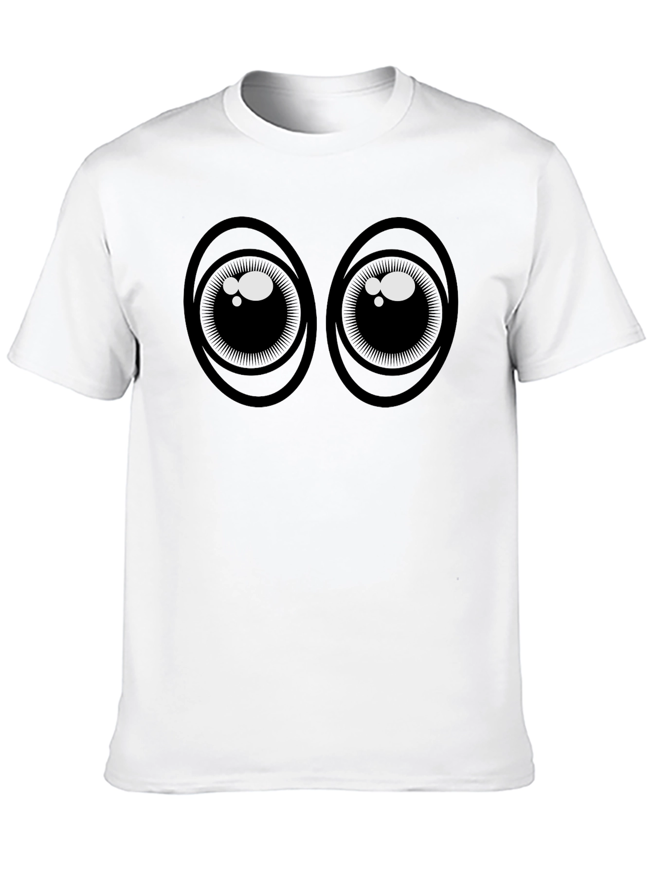 Black Googly Eyes Graphic T-Shirt - Black Cotton Tee view 10