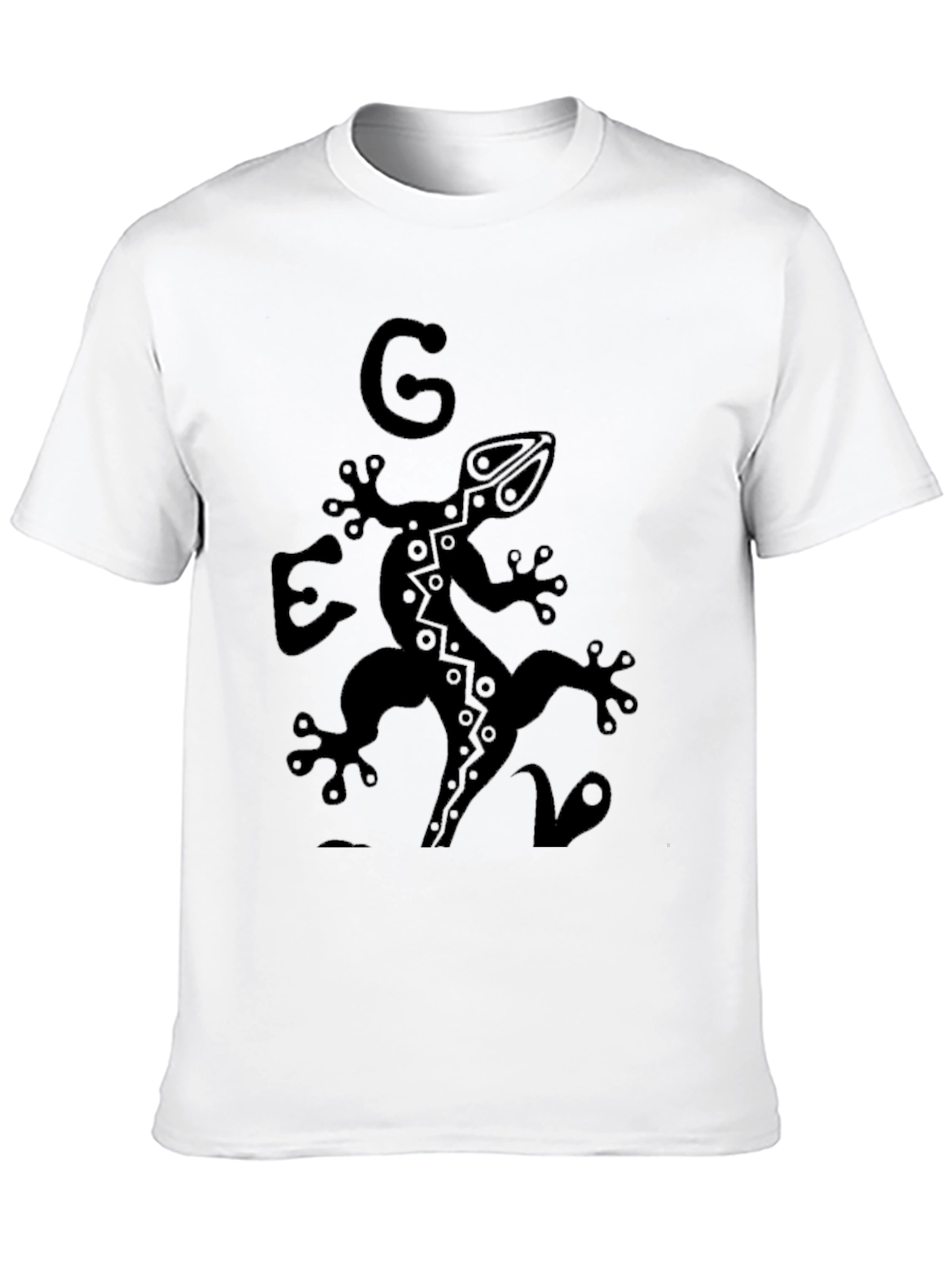 Black Tribal Gecko Graphic Tee - Black view 10