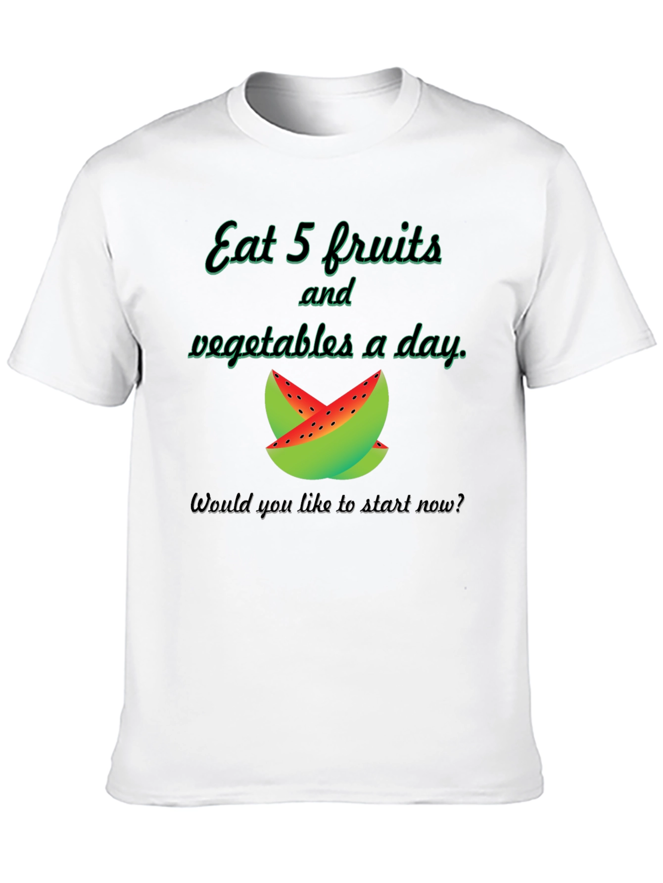 Black Eat 5 Fruits & Vegetables T-Shirt view 10