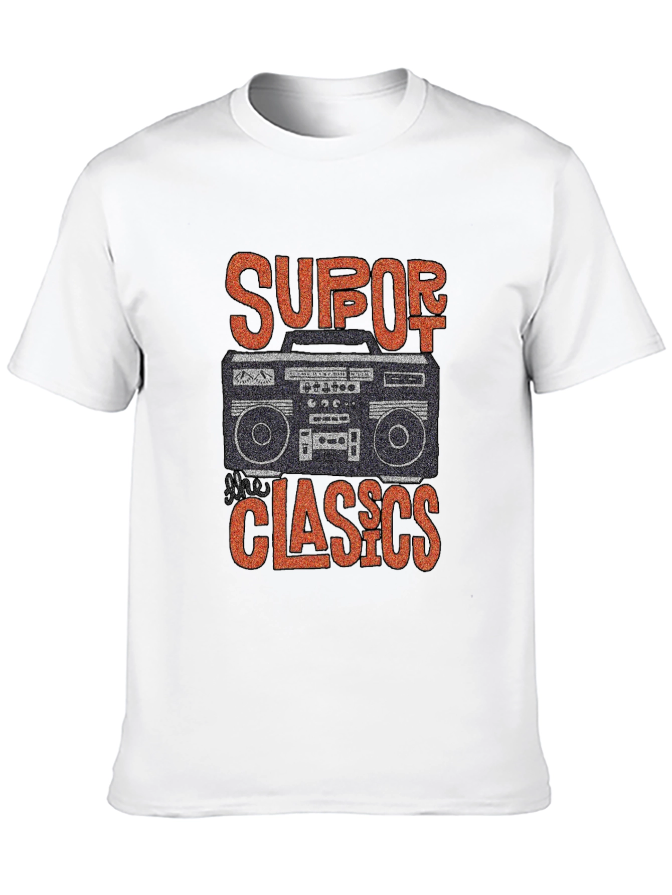 Black Retro Boombox Graphic T-Shirt - Classic Music Lover Tee view 10