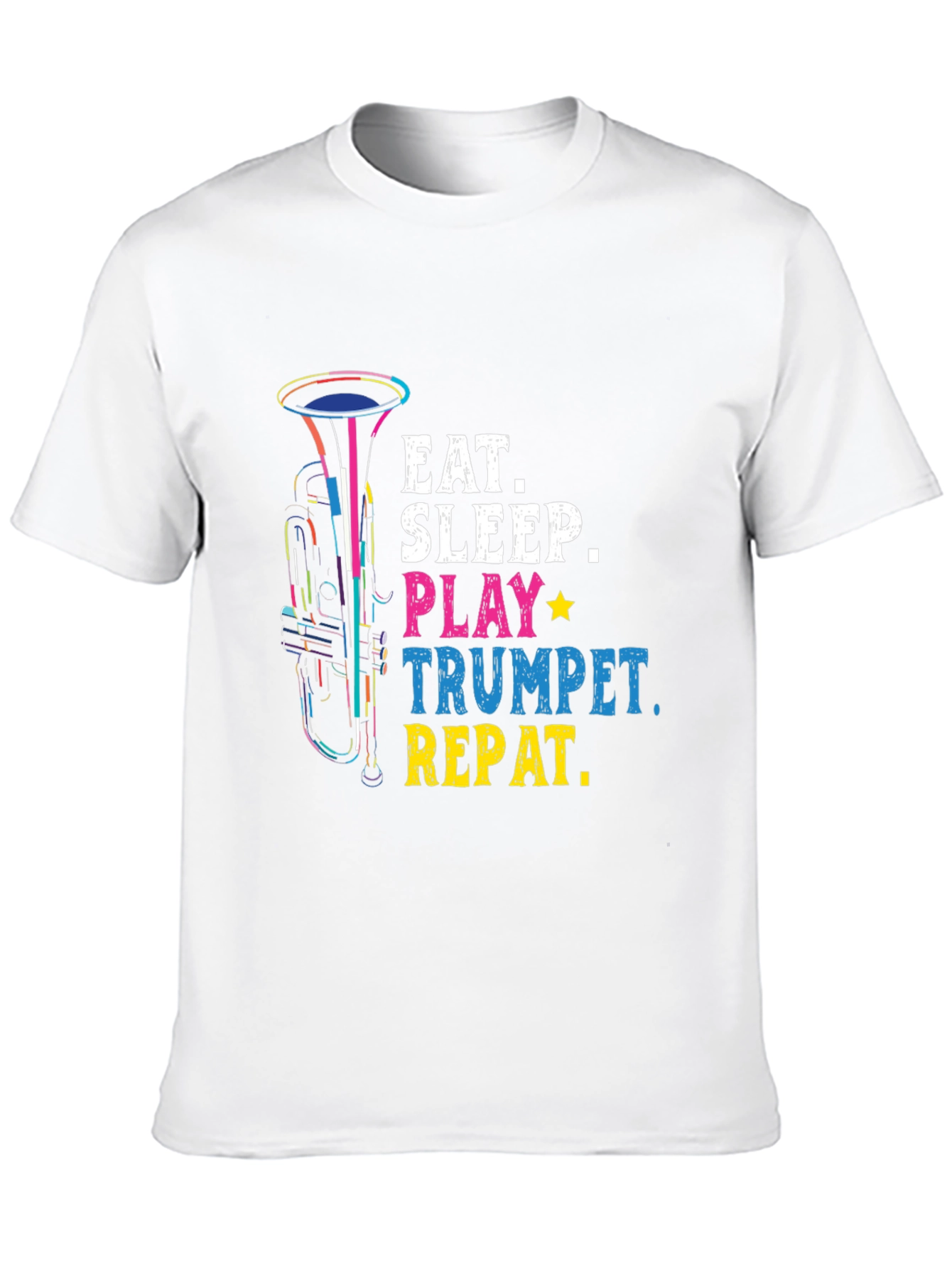 Black Eat Sleep Play Trumpet Repeat T-Shirt Music Lover Gift view 10