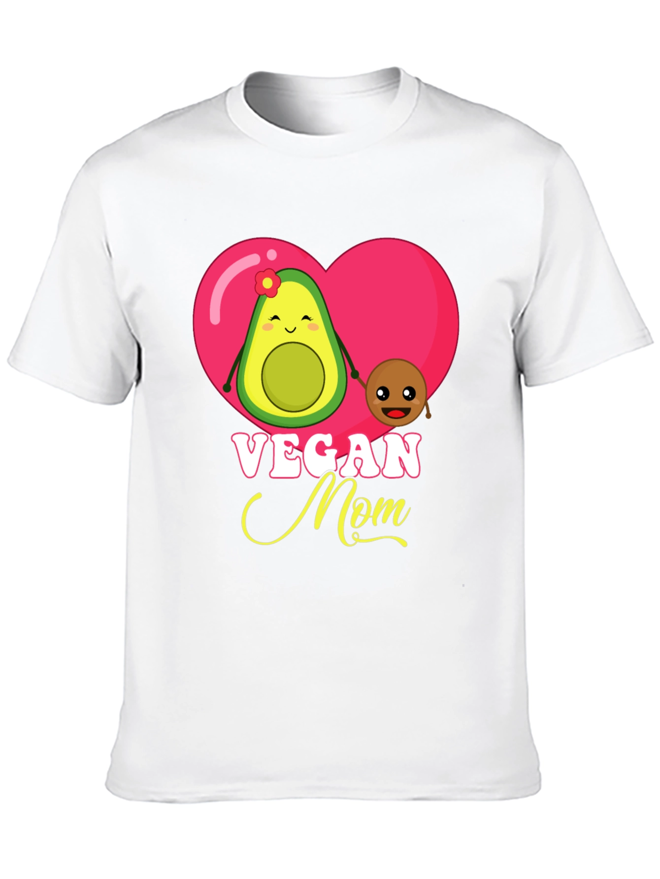 Black Vegan Mom Graphic T-Shirt Cute Avocado and Pit Design view 10