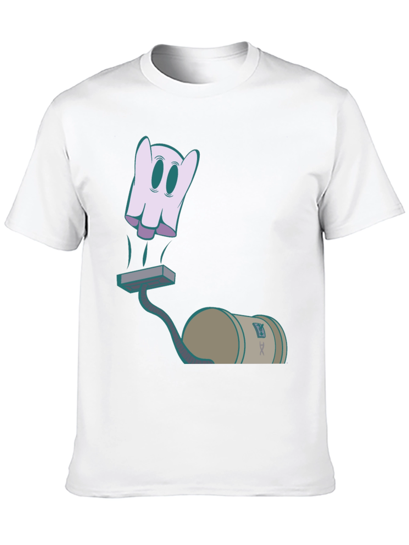 Black Ghost Vacuum Cartoon Graphic T-Shirt view 10